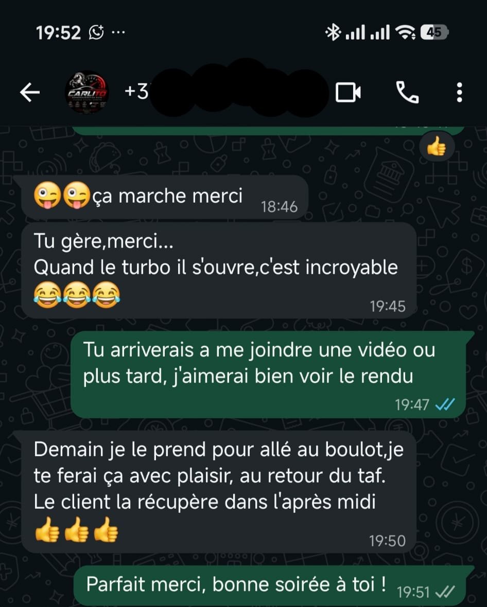 Screenshot recensione cliente WhatsApp