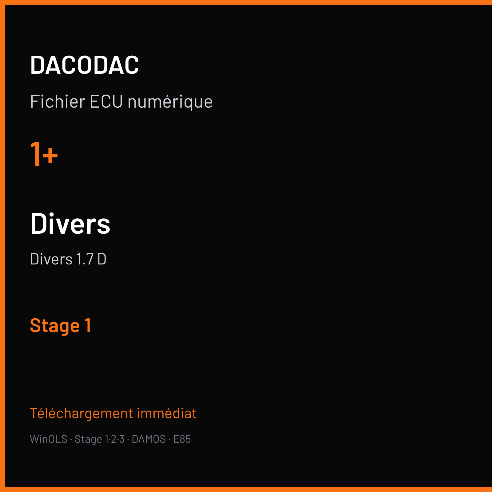 Divers 1.7 D — 1+ — Stage 1