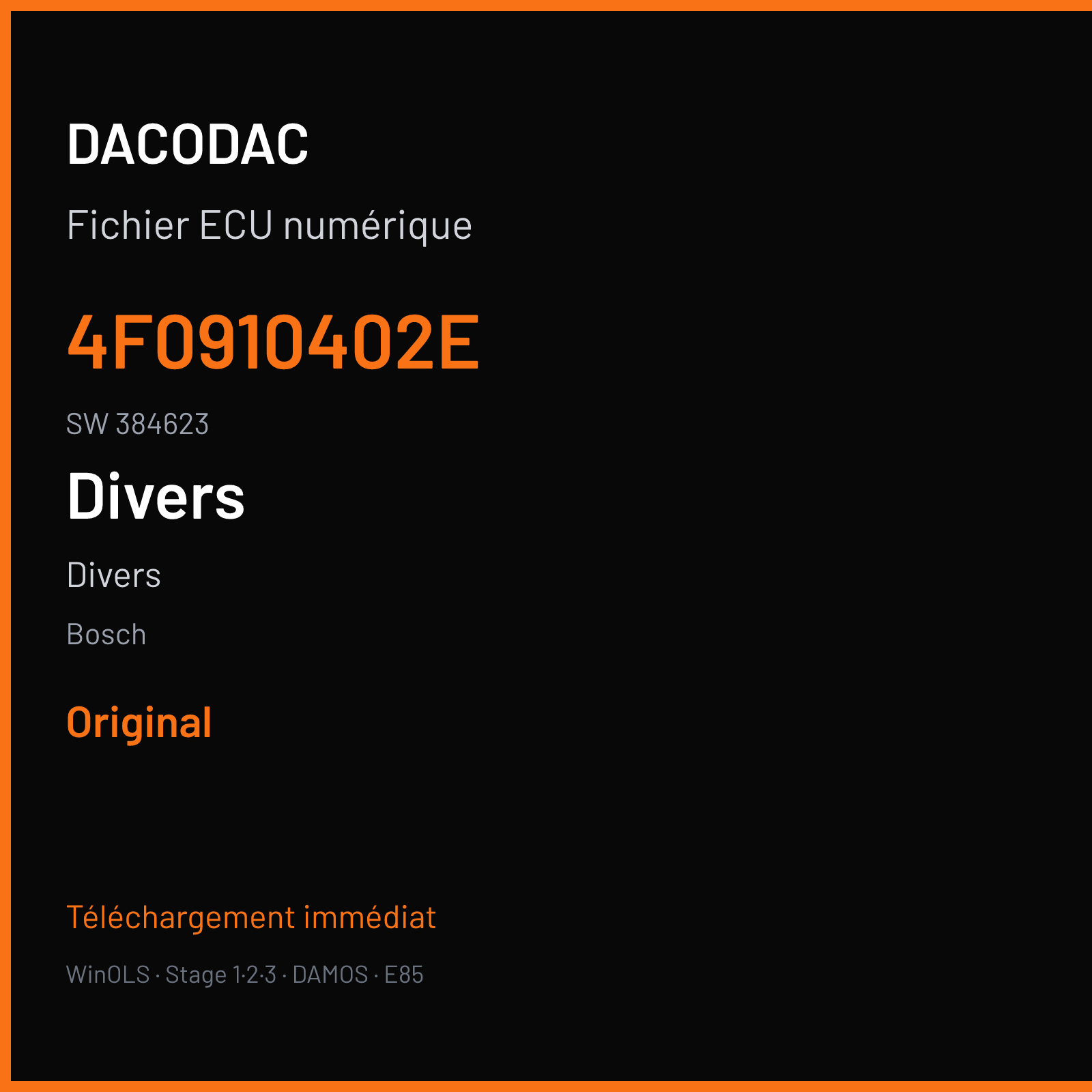 Divers — Bosch — 4F0910402E · 384623 — Original