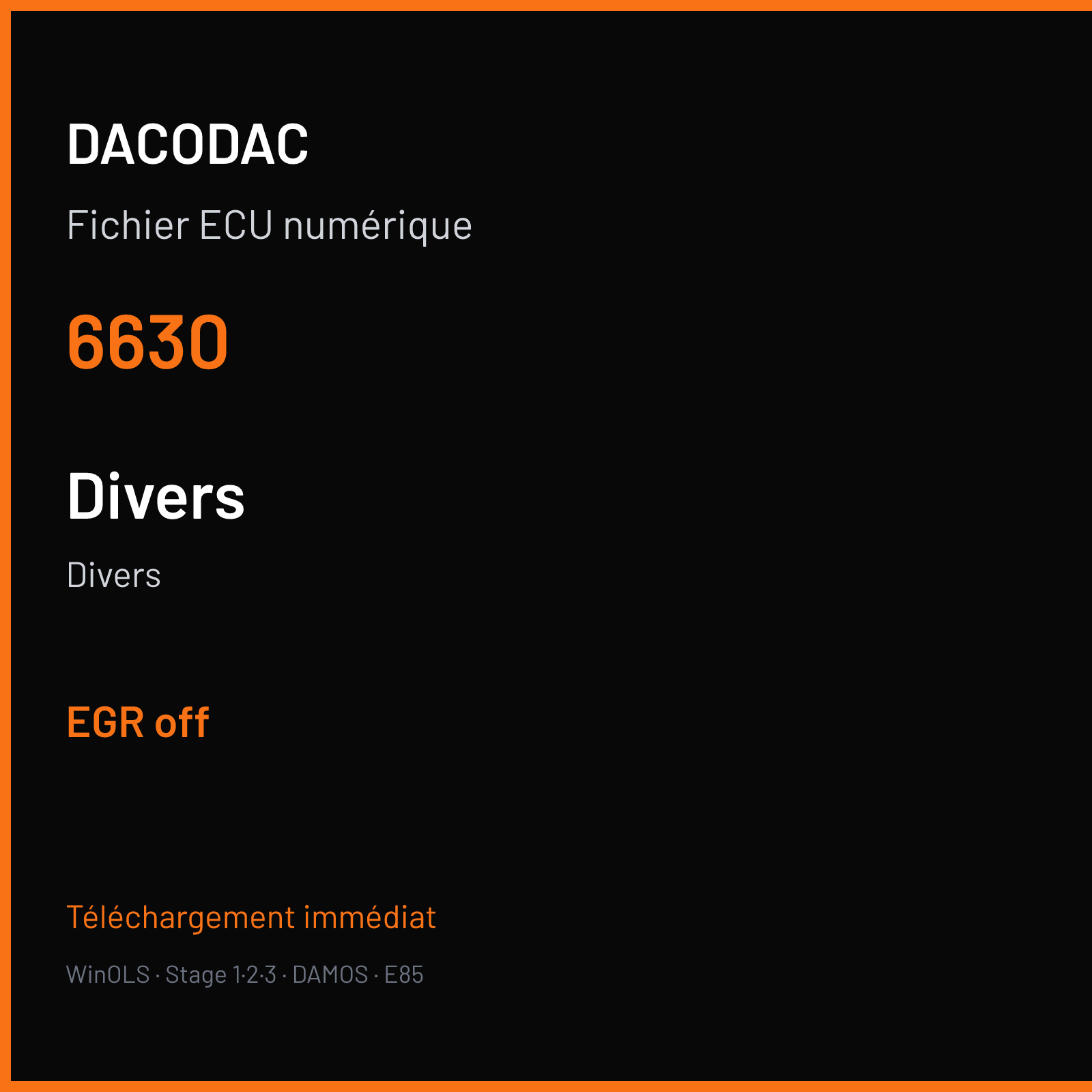 Divers — 6630 — EGR off