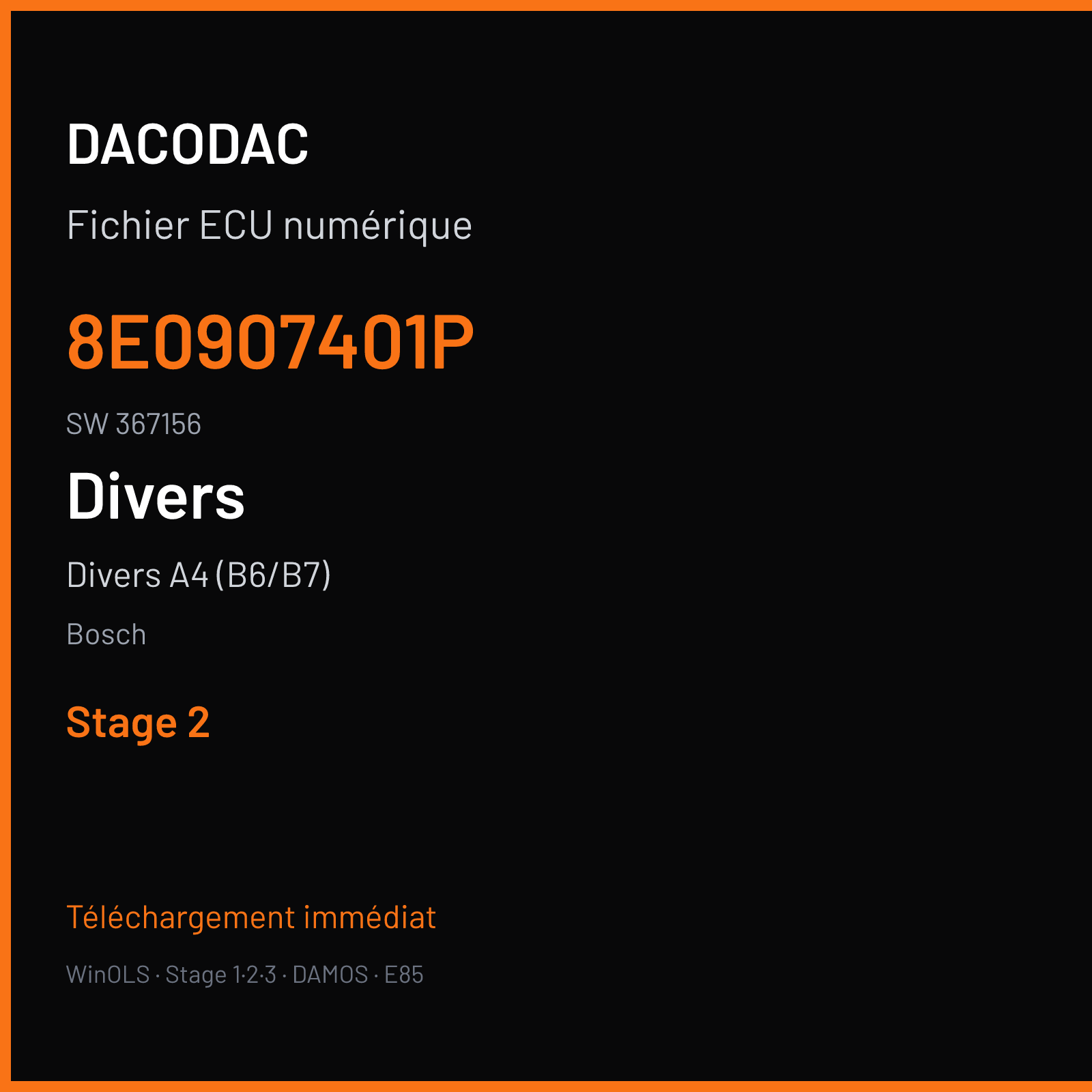 Divers A4 (B6/B7) — Bosch — 8E0907401P · 367156 — Stage 2