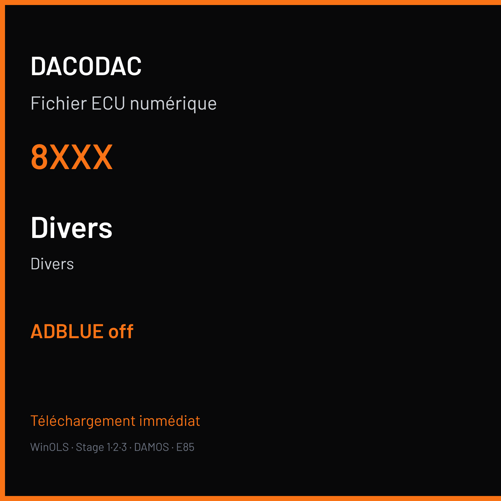 Divers (2018) — 8XXX — ADBLUE off