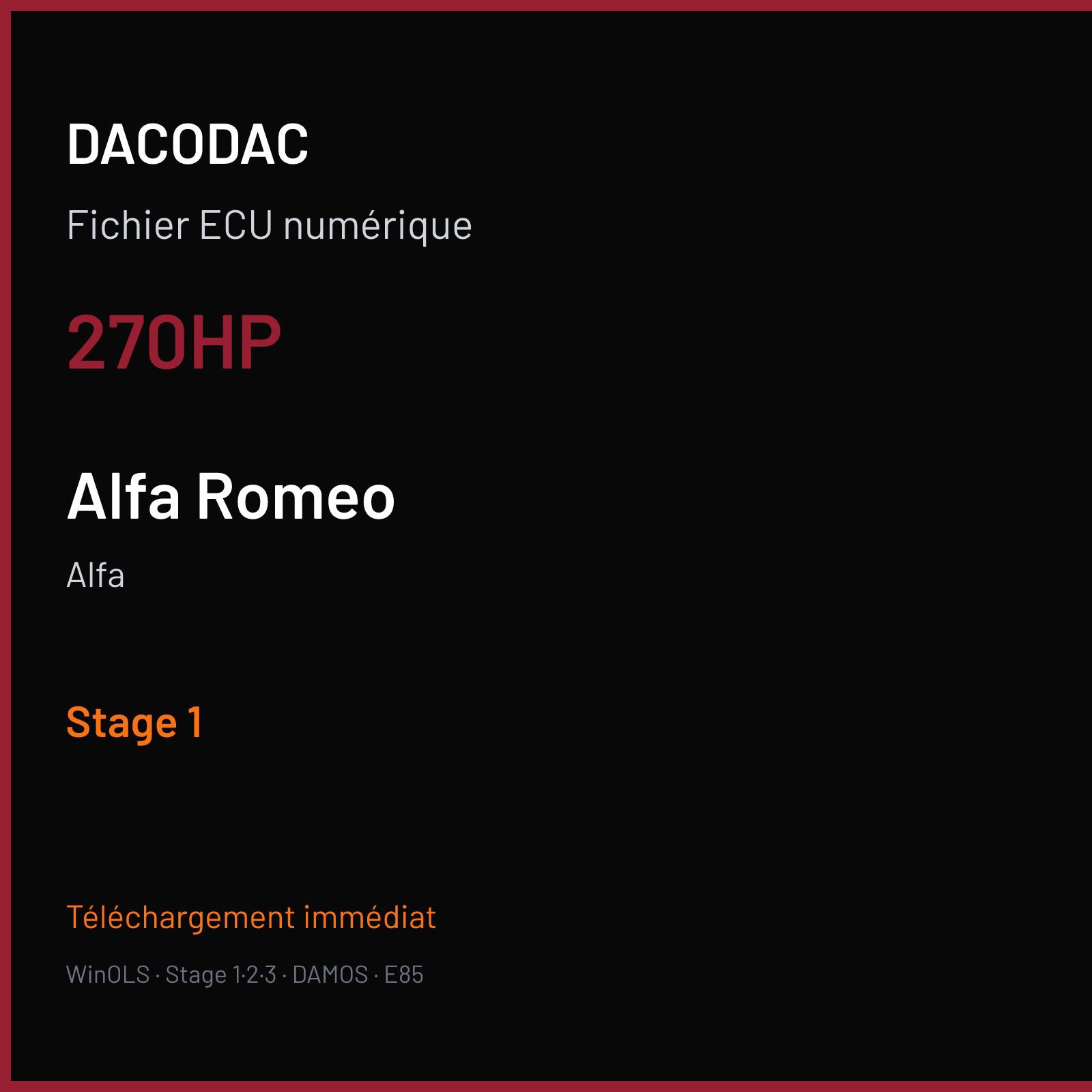 Alfa (2016) — 270HP — Stage 1