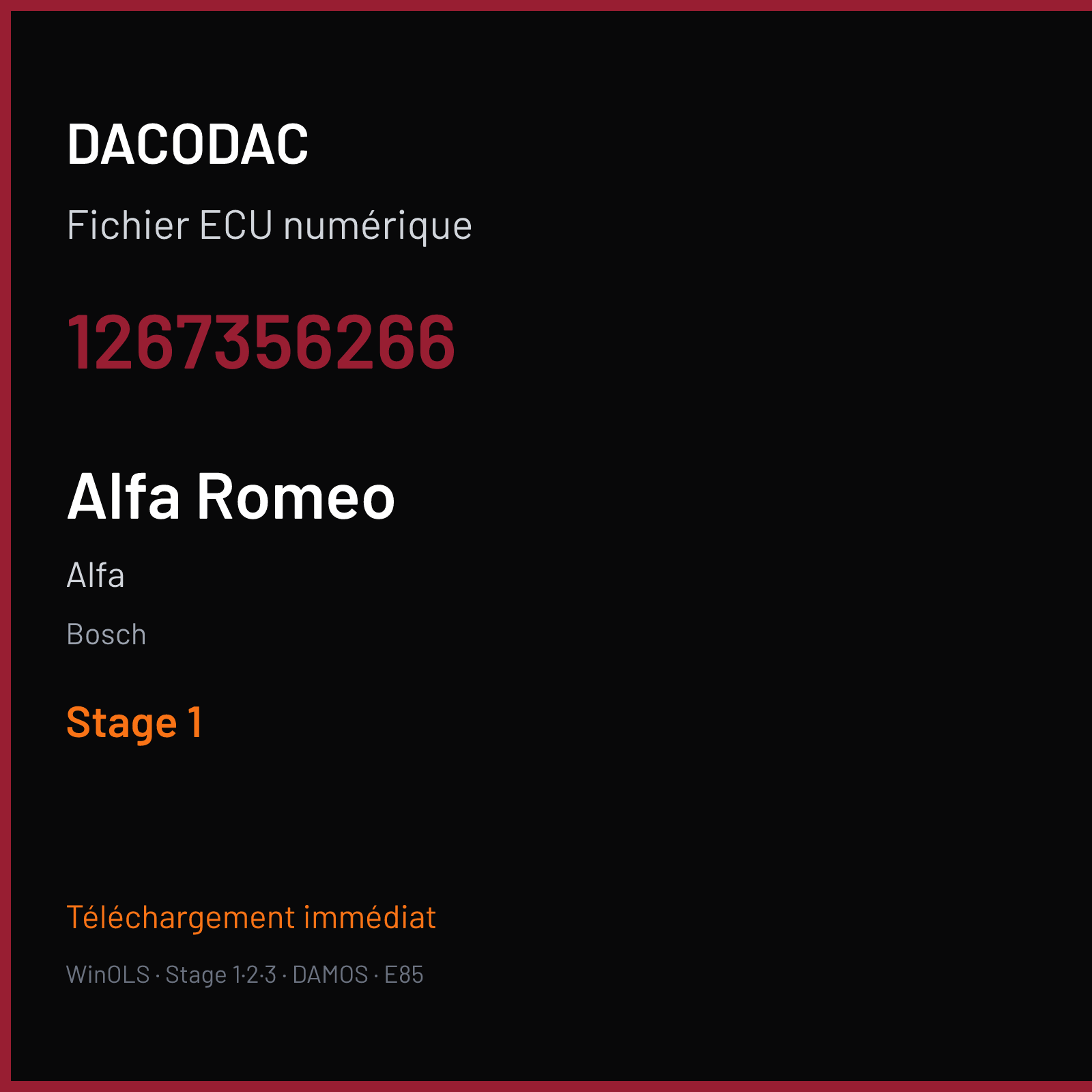 Alfa (2000) — Bosch — 1267356266 — Stage 1