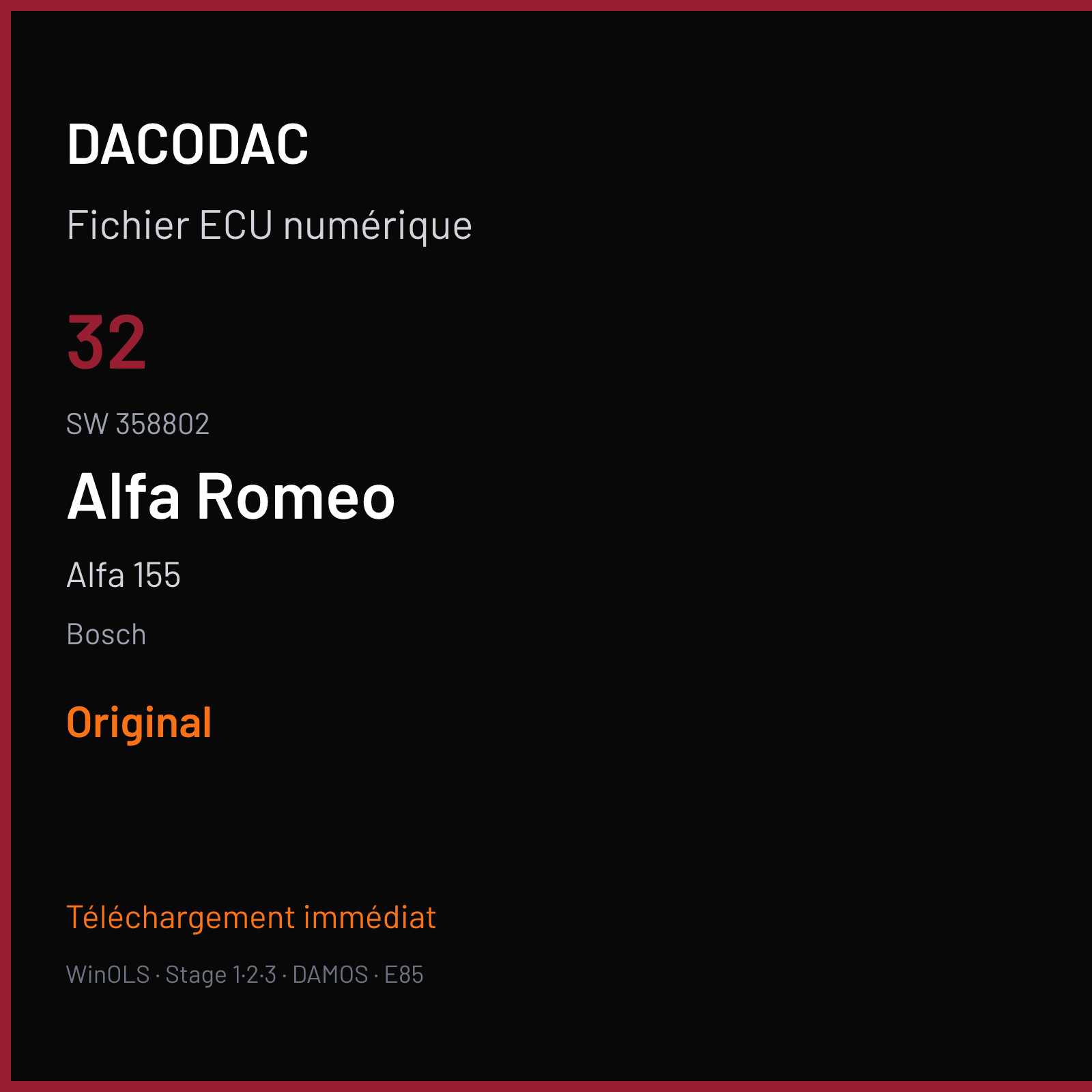 Alfa 155 (1996) — Bosch — 32 · 358802 — Original