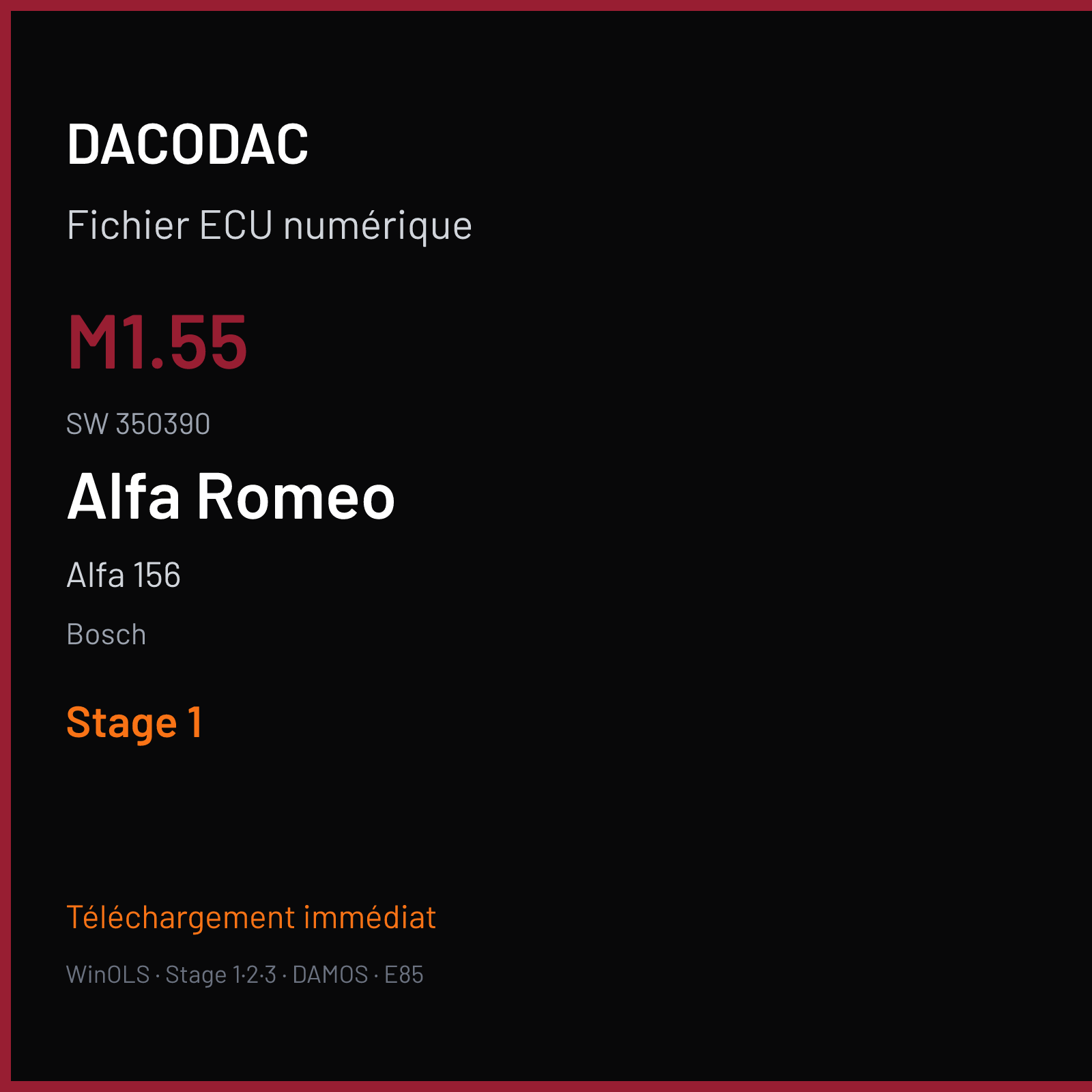 Alfa 156 (1998) — Bosch — M1.55 · 350390 — Stage 1