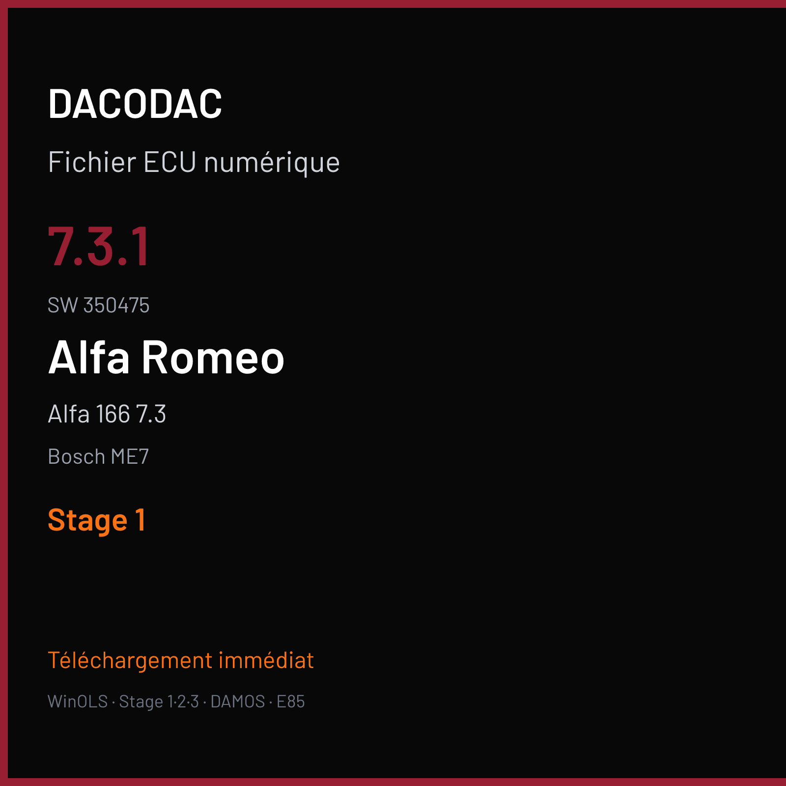 Alfa 166 7.3 (2002) — Bosch ME7 — 7.3.1 · 350475 — Stage 1