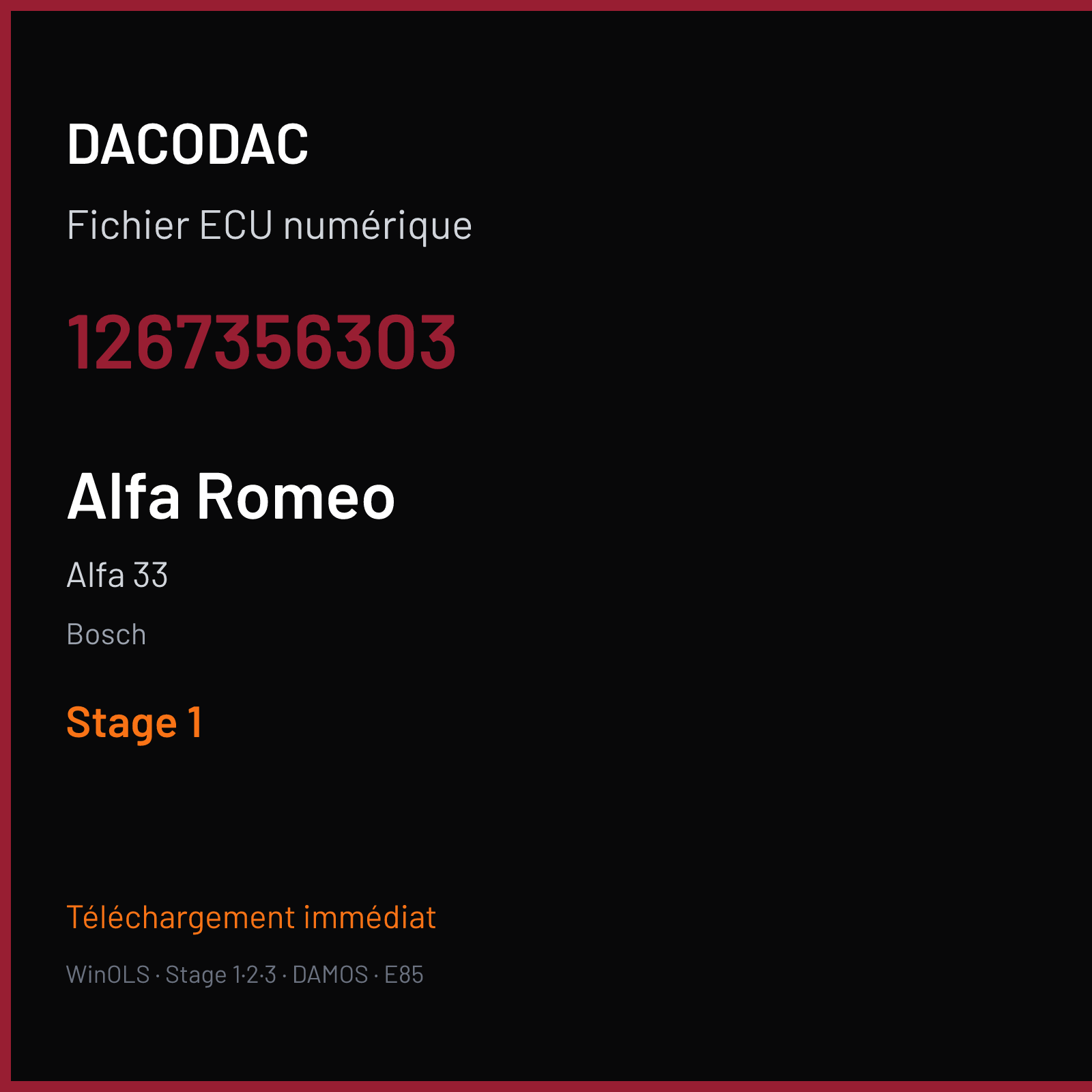 Alfa 33 (2004) — Bosch — 1267356303 — Stage 1