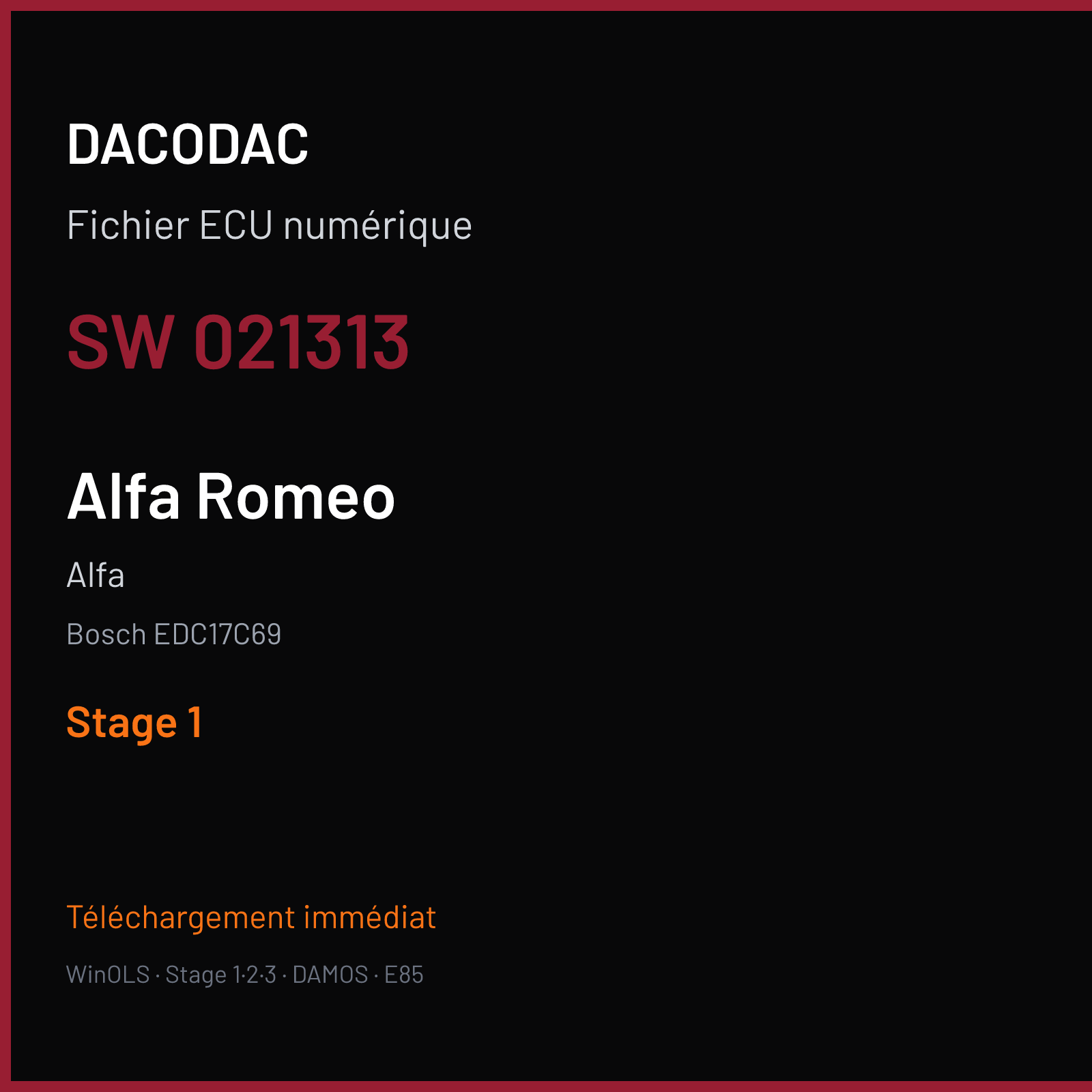 Alfa (2017) — Bosch EDC17C69 — 021313 — Stage 1