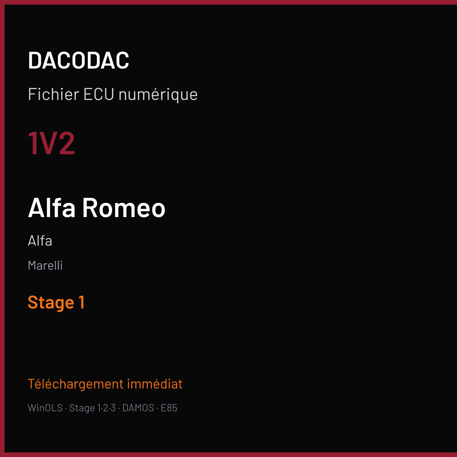 Alfa (2017) — Marelli — 1V2 — Stage 1