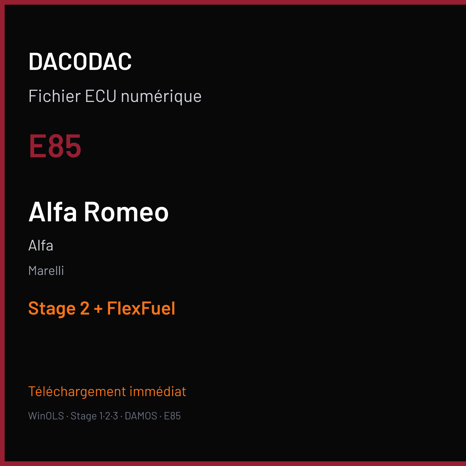 Alfa (2010) — Marelli — E85 — Stage 2 + FlexFuel