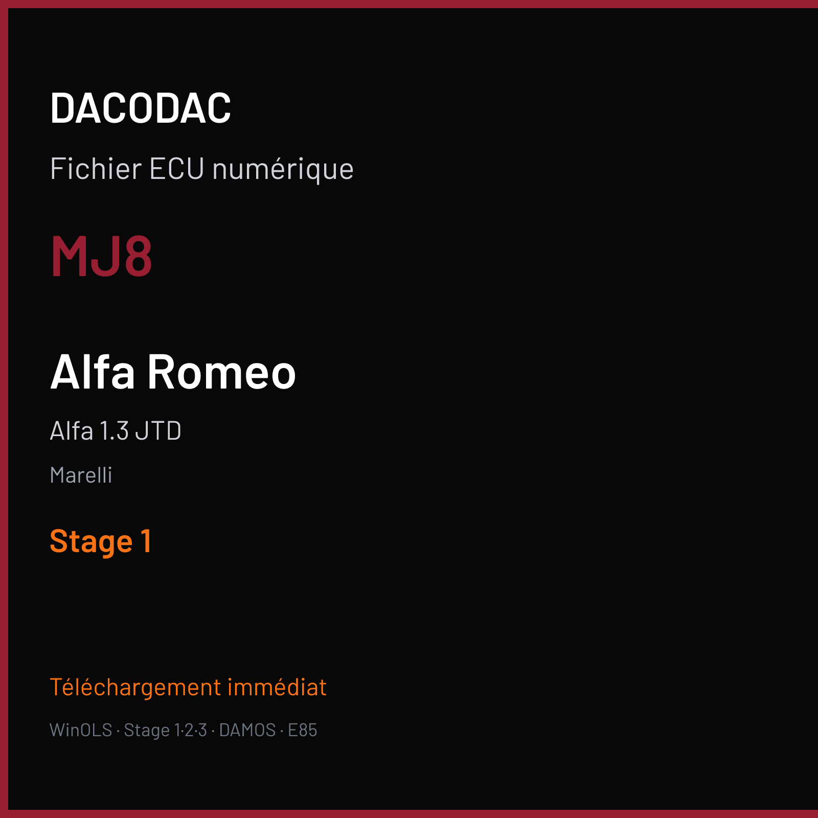 Alfa 1.3 JTD (2011) — Marelli — MJ8 — Stage 1