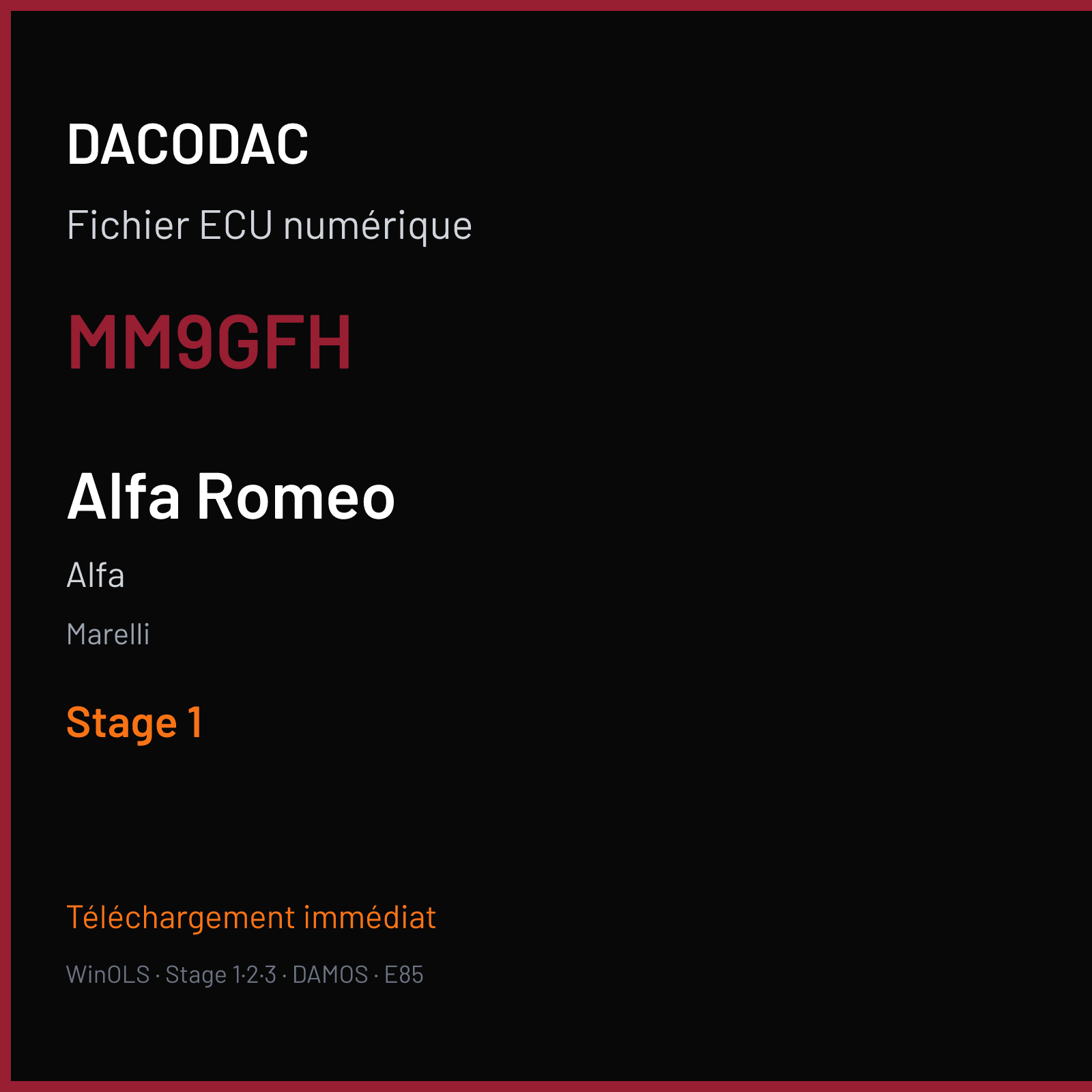 Alfa (2014) — Marelli — MM9GFH — Stage 1