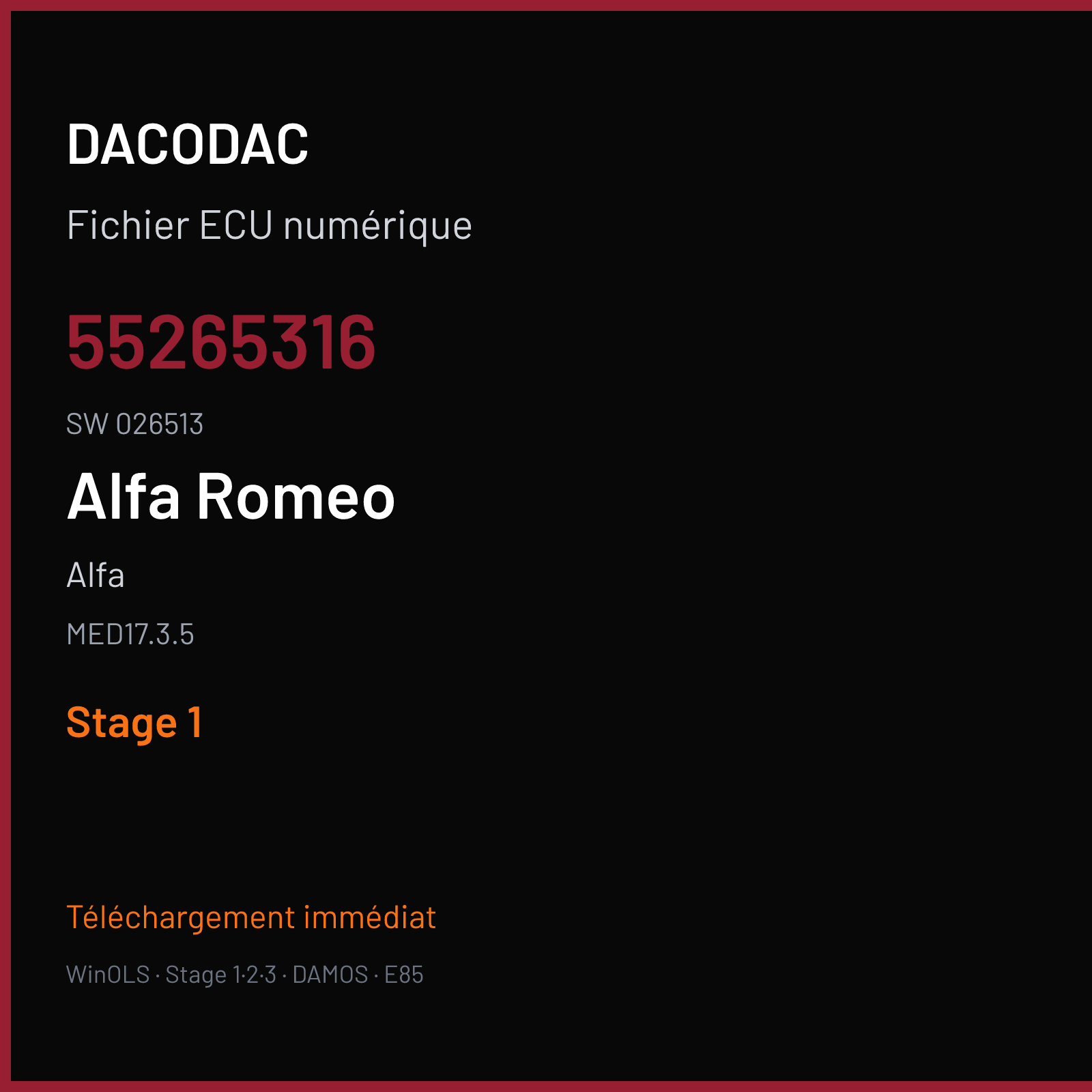 Alfa (2017) — MED17.3.5 — 55265316 · 026513 — Stage 1