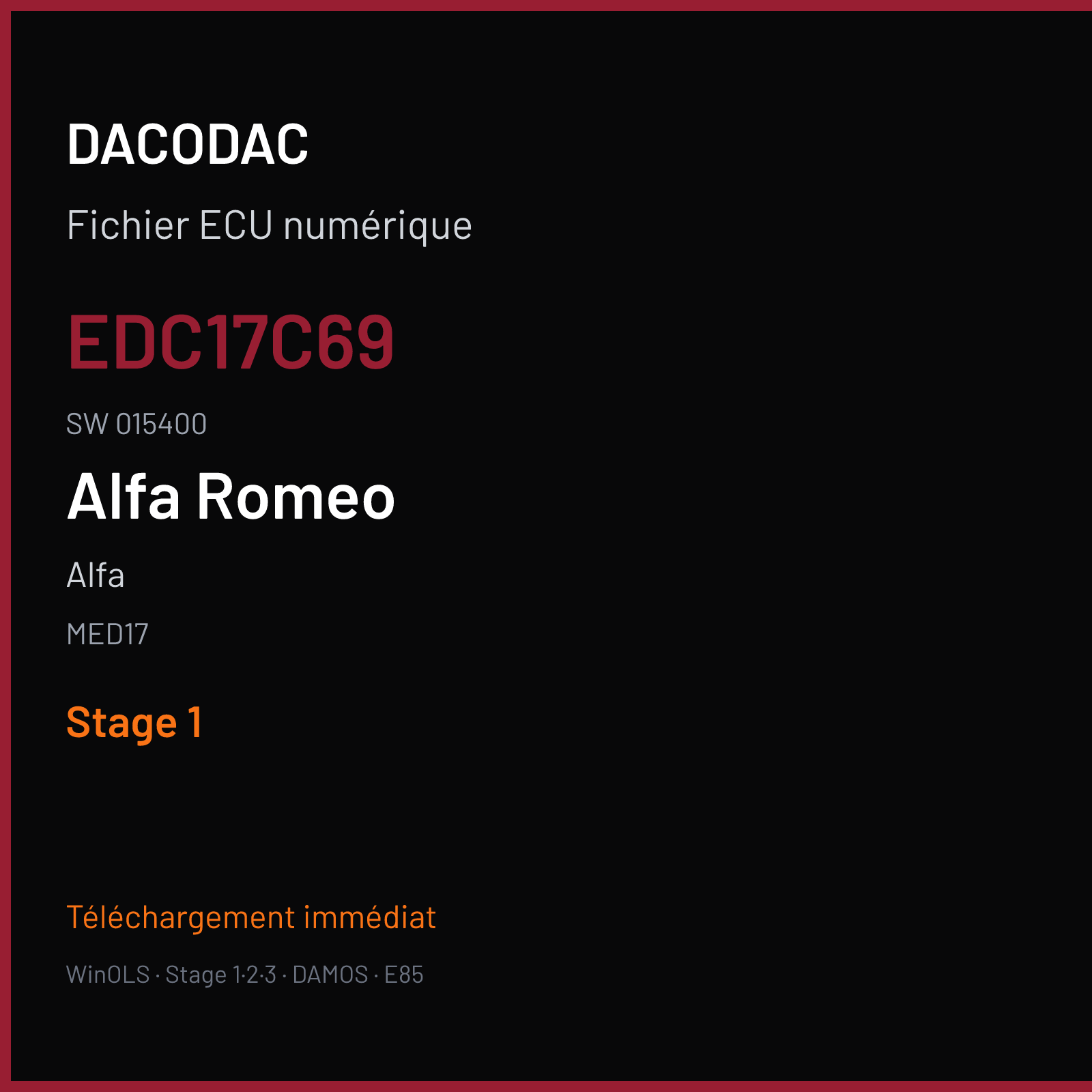 Alfa (2017) — MED17 — EDC17C69 · 015400 — Stage 1