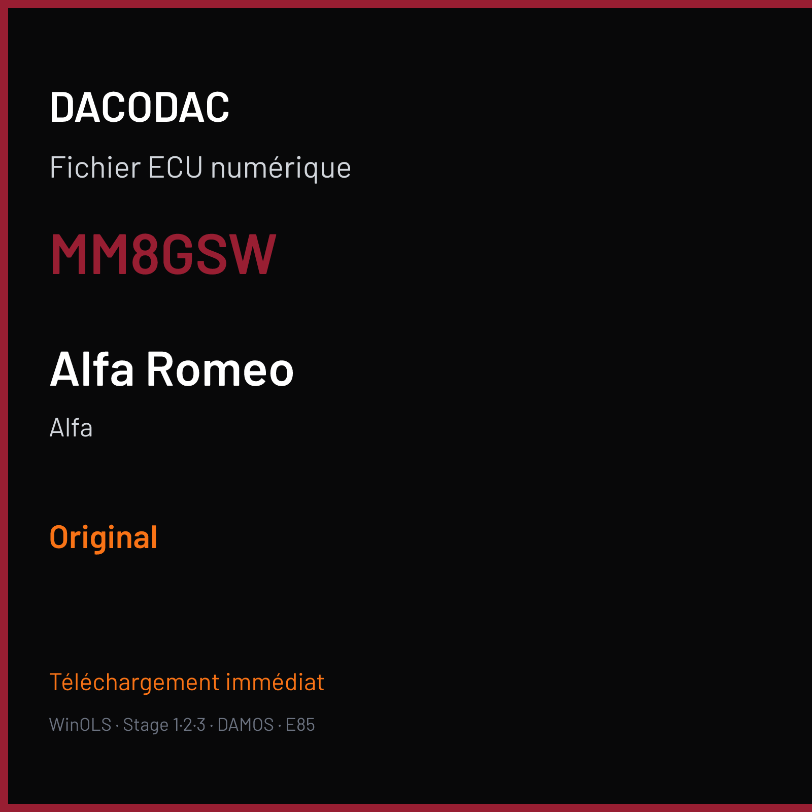 Alfa (2014) — MM8GSW — Original