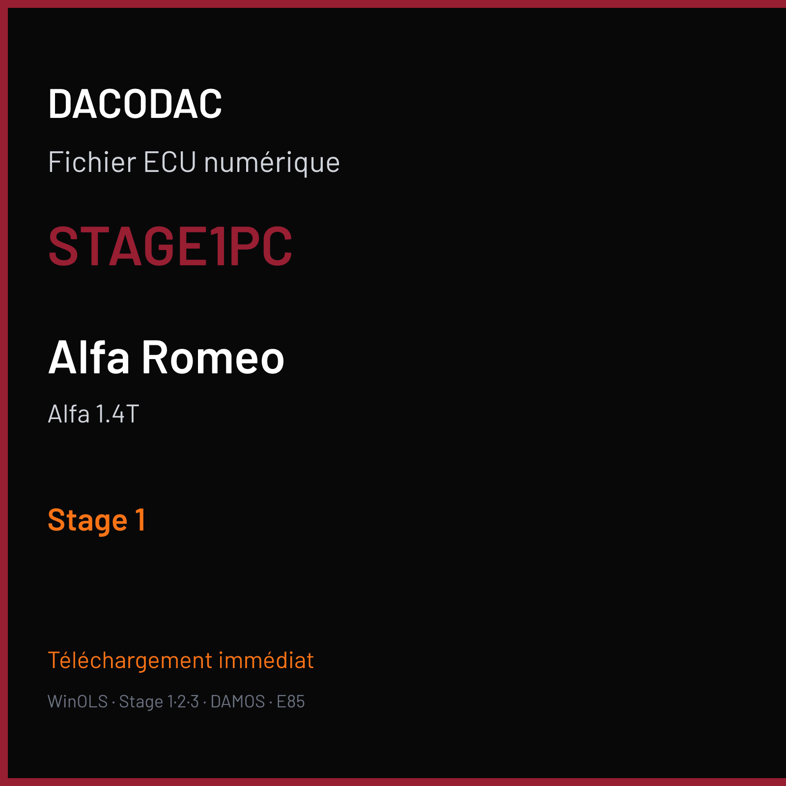 Alfa 1.4T (2014) — STAGE1PC — Stage 1