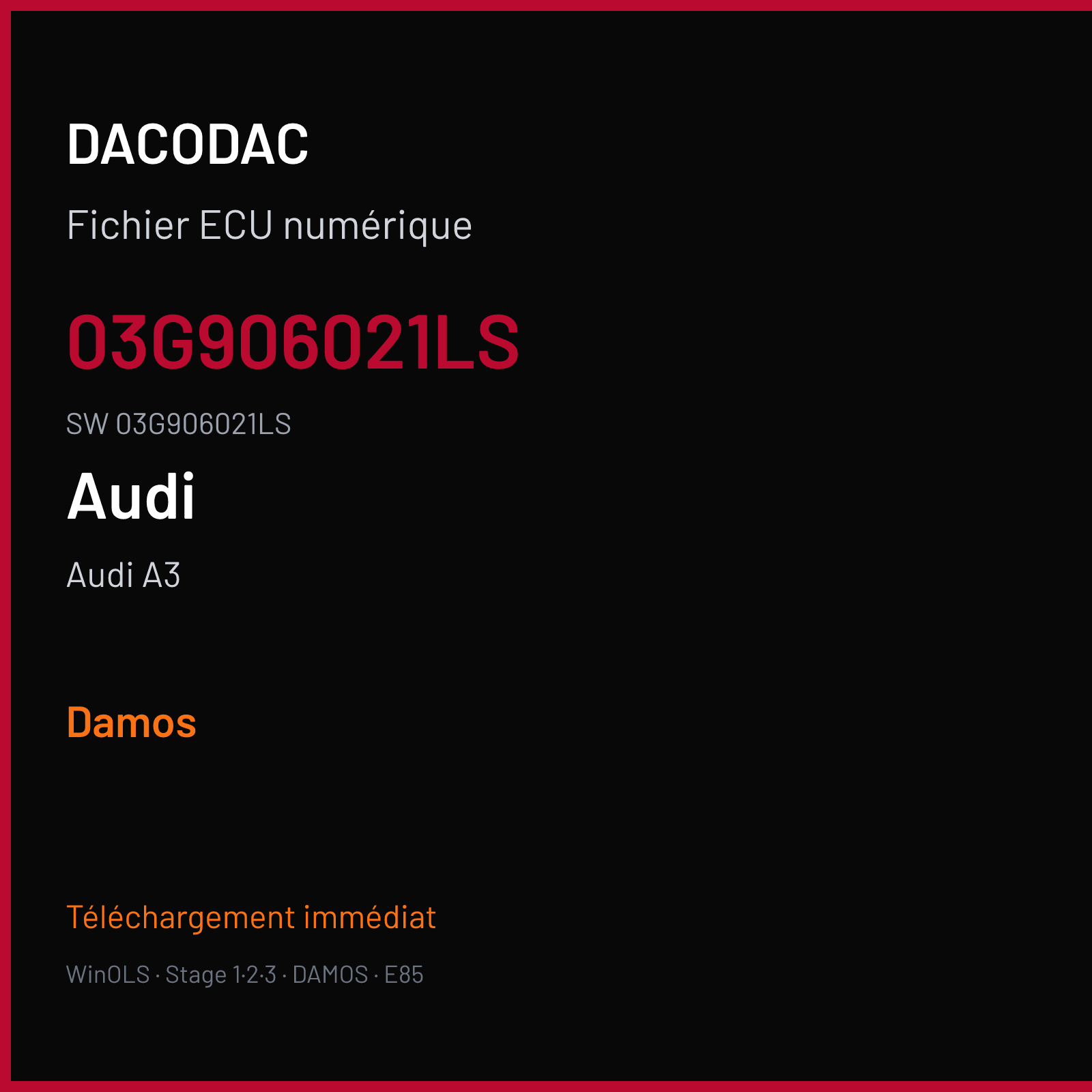 Audi A3 — 03G906021LS · 03G906021LS — Damos