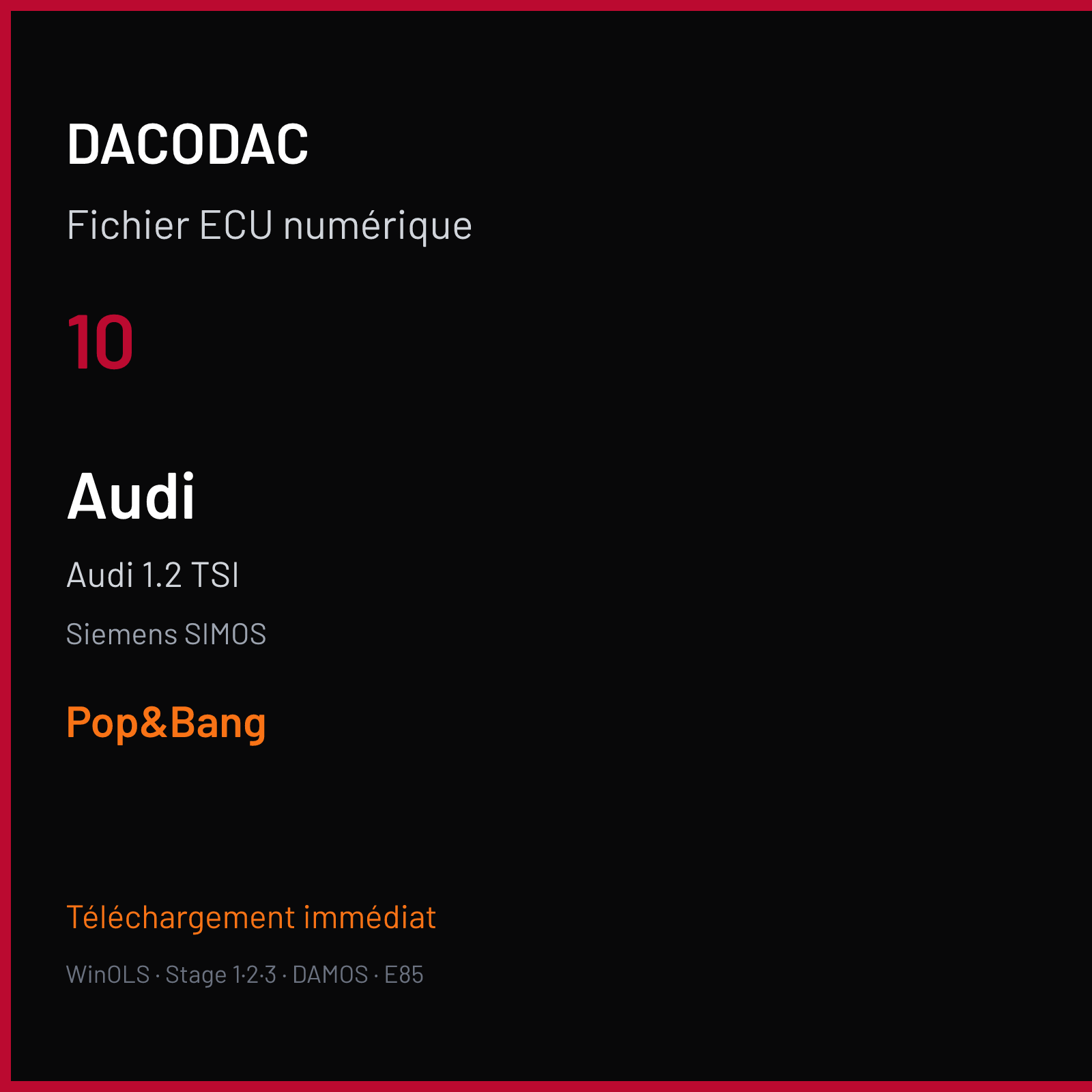 Audi 1.2 TSI — Siemens SIMOS — 10 — Pop&Bang