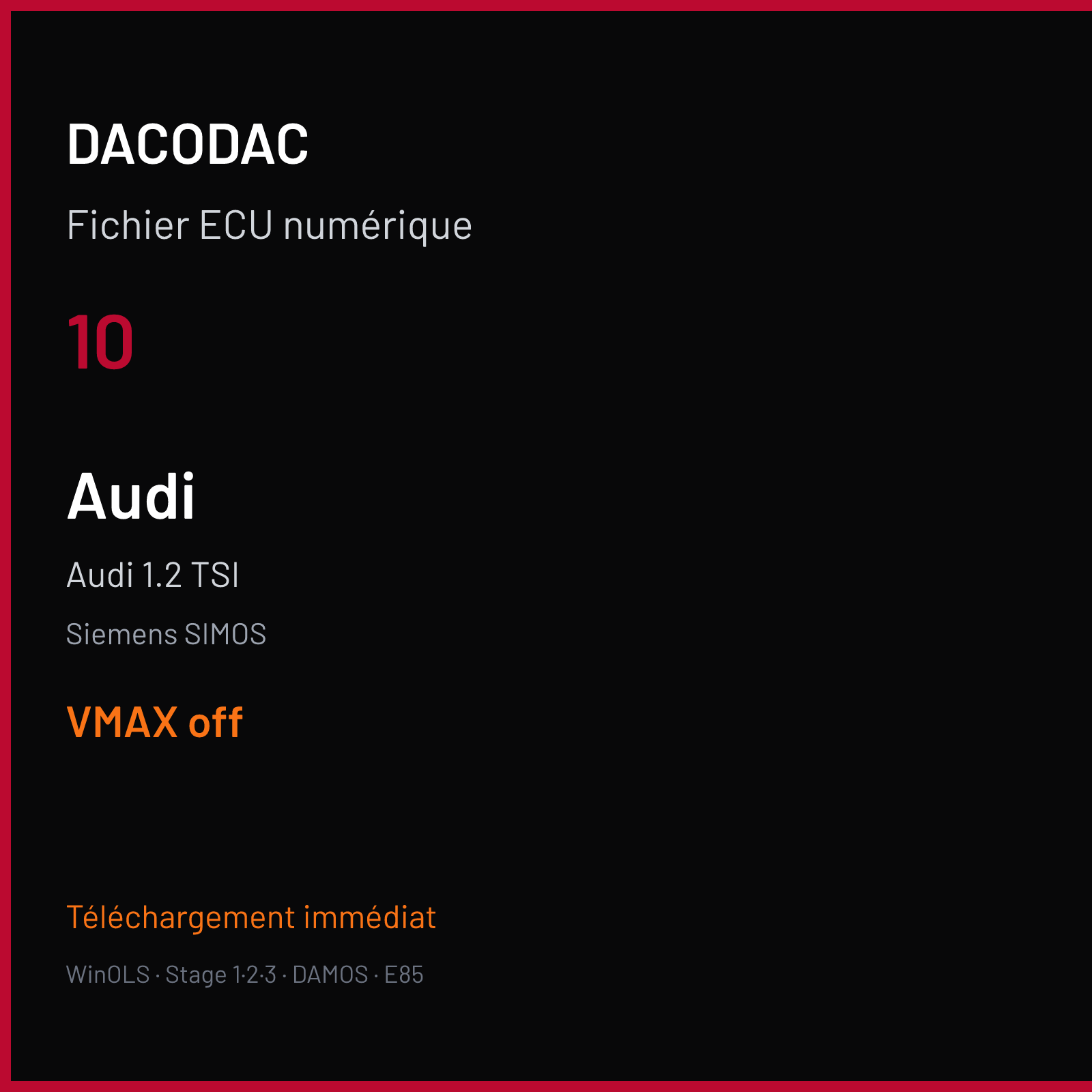 Audi 1.2 TSI — Siemens SIMOS — 10 — VMAX off