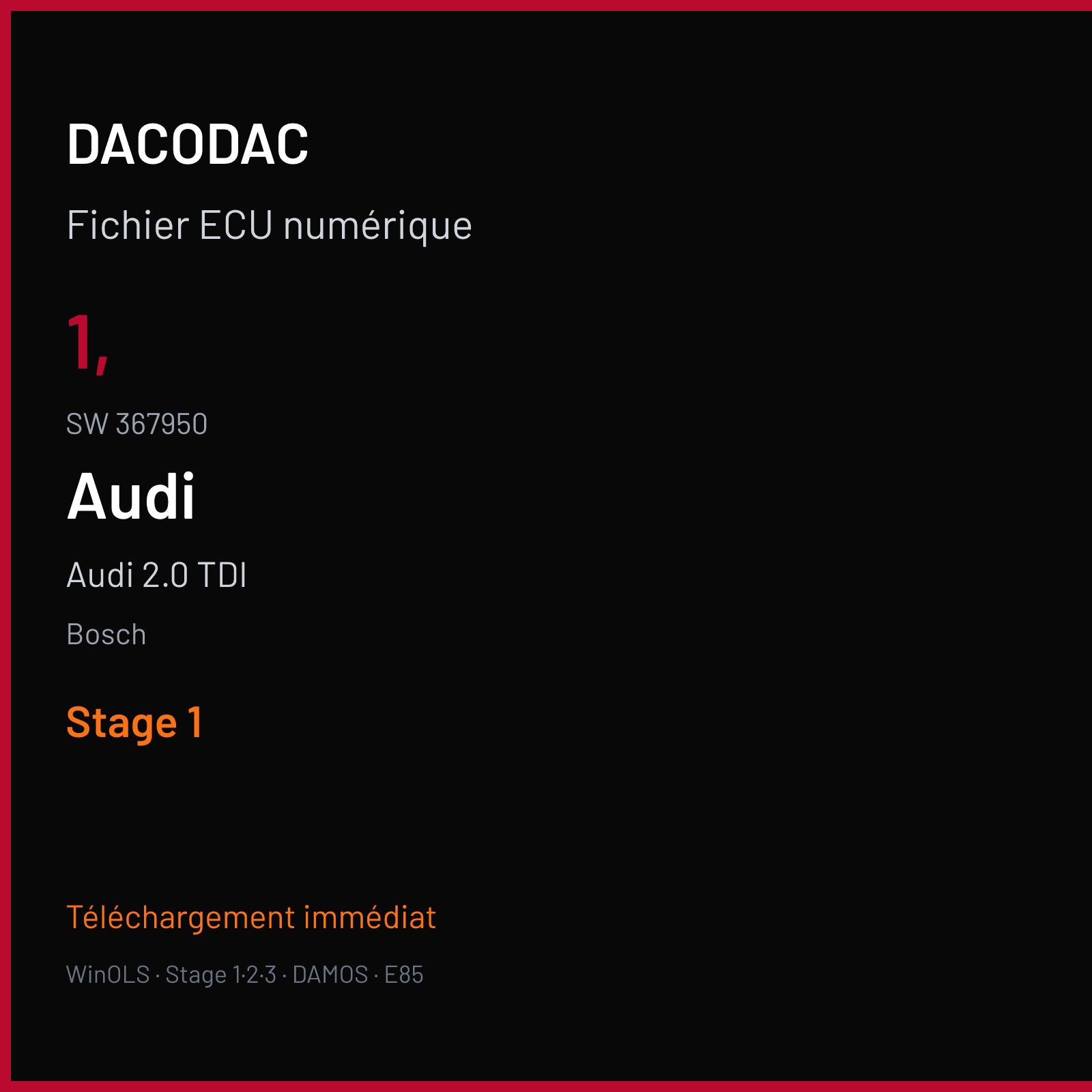 Audi 2.0 TDI — Bosch — 1, · 367950 — Stage 1