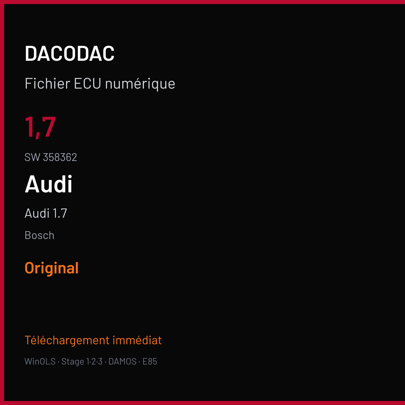 Audi 1.7 (1995) — Bosch — 1,7 · 358362 — Original