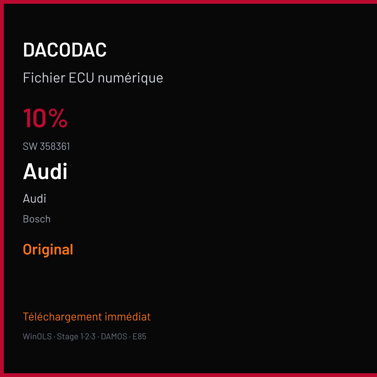 Audi (1995) — Bosch — 10% · 358361 — Original