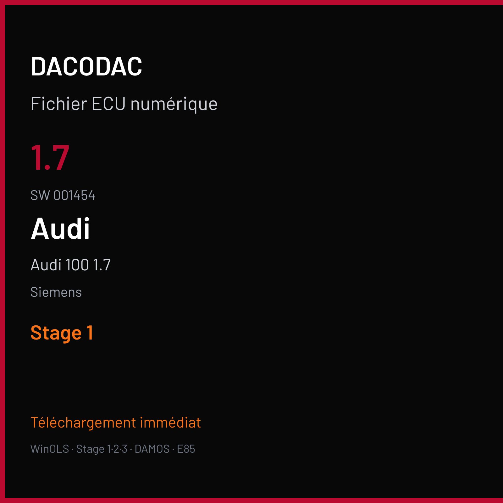 Audi 100 1.7 (1992) — Siemens — 1.7 · 001454 — Stage 1