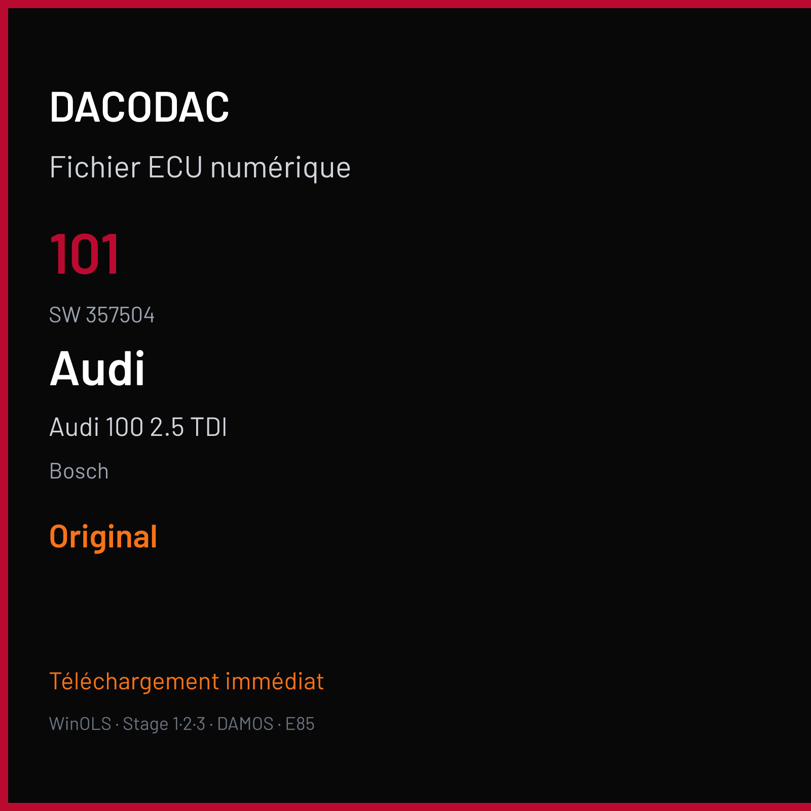 Audi 100 2.5 TDI (1993) — Bosch — 101 · 357504 — Original