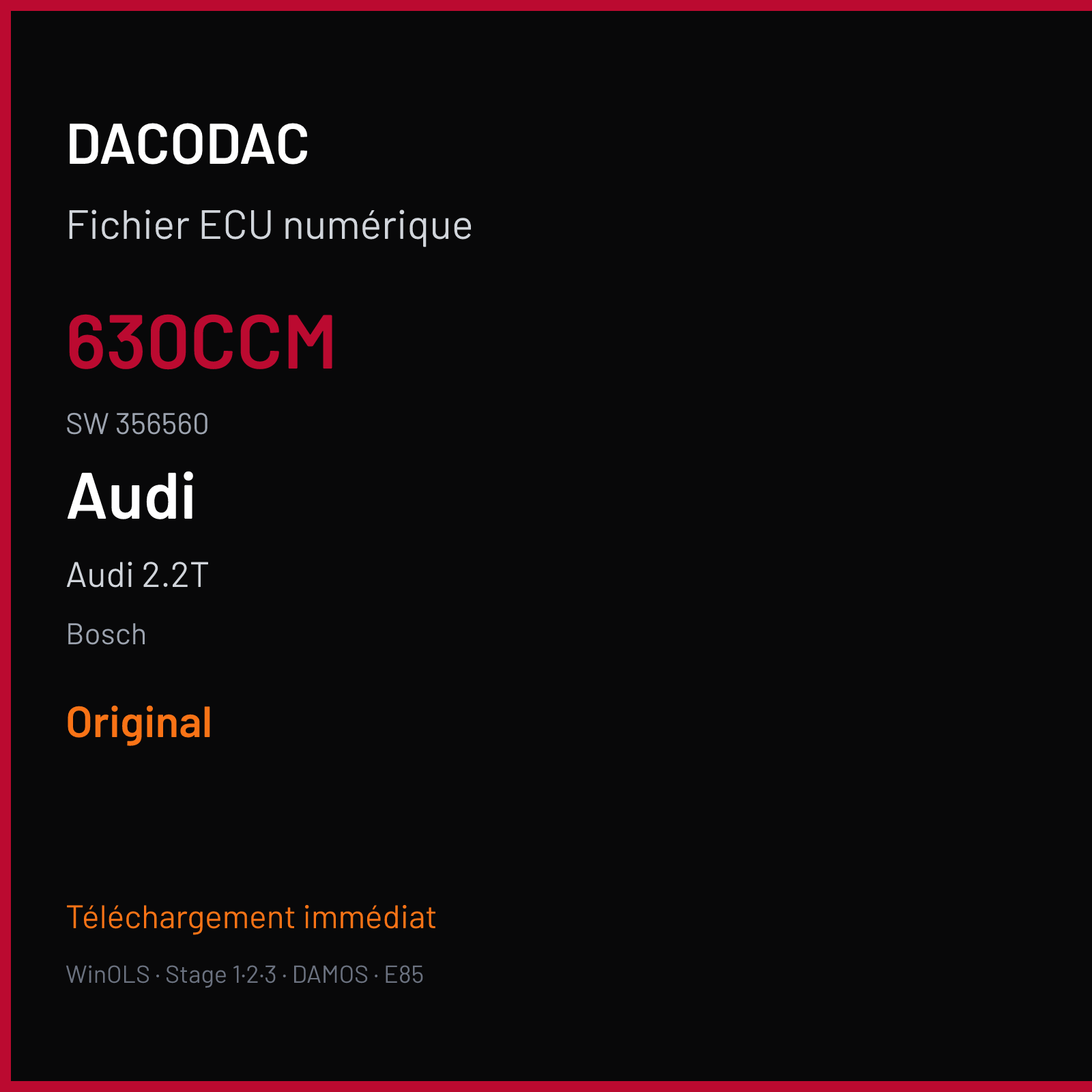 Audi 2.2T (1992) — Bosch — 630CCM · 356560 — Original