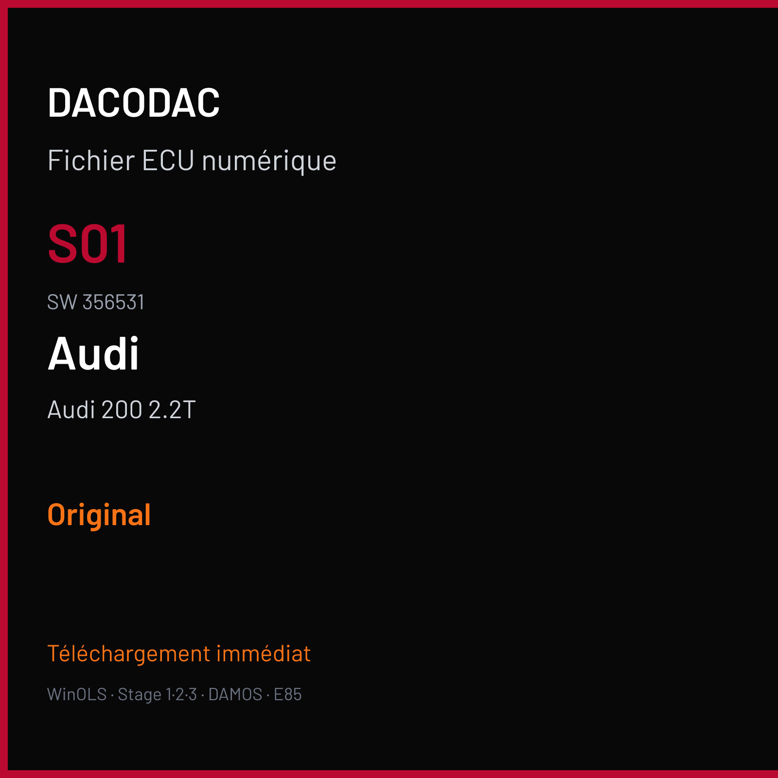 Audi 200 2.2T — S01 · 356531 — Original