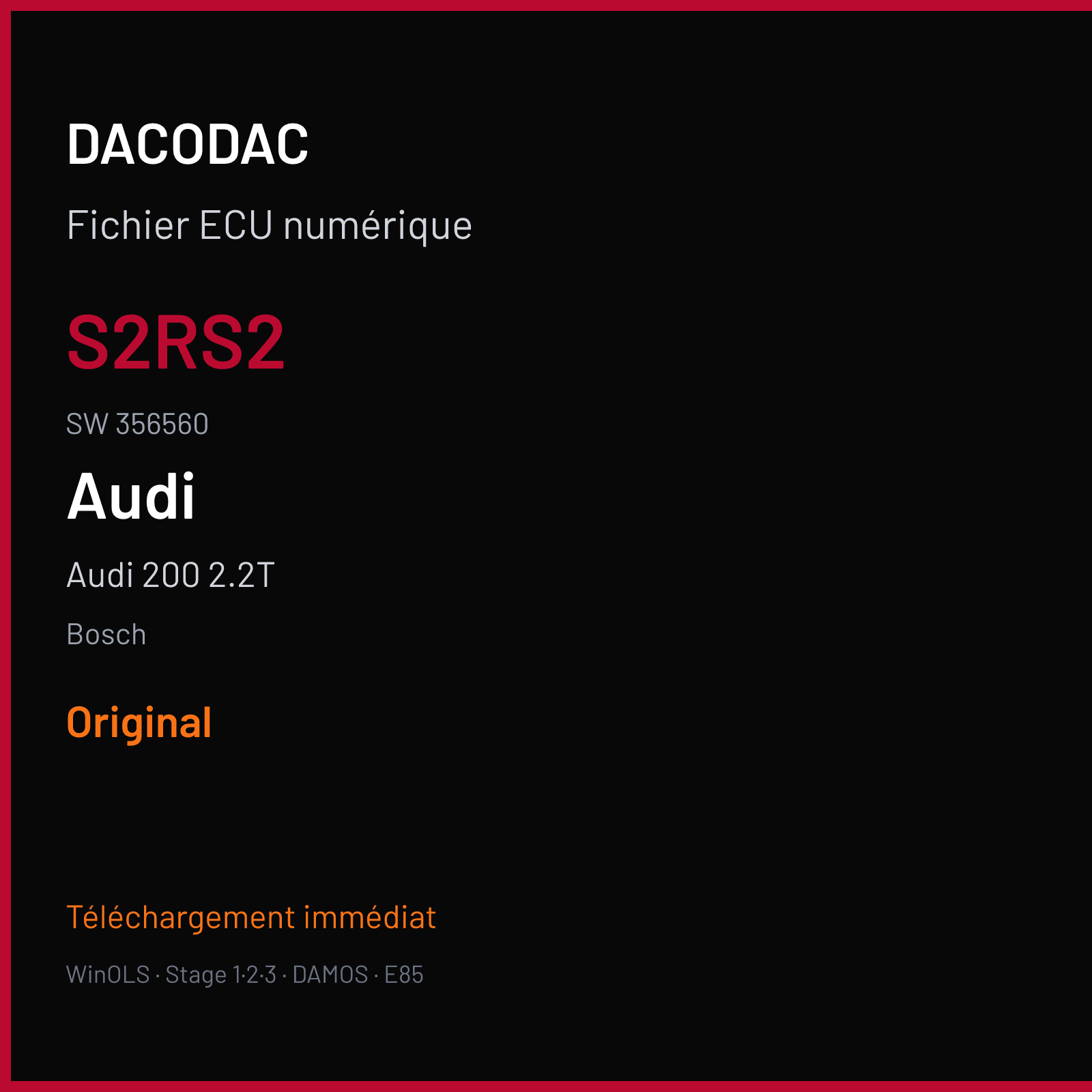 Audi 200 2.2T (2010) — Bosch — S2RS2 · 356560 — Original