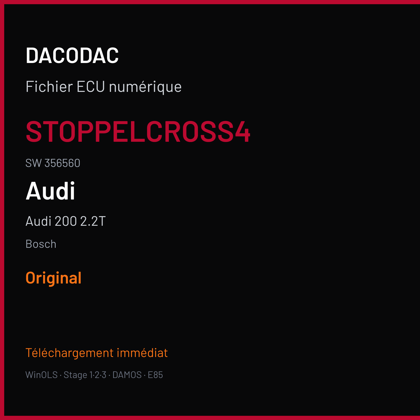 Audi 200 2.2T — Bosch — STOPPELCROSS4 · 356560 — Original