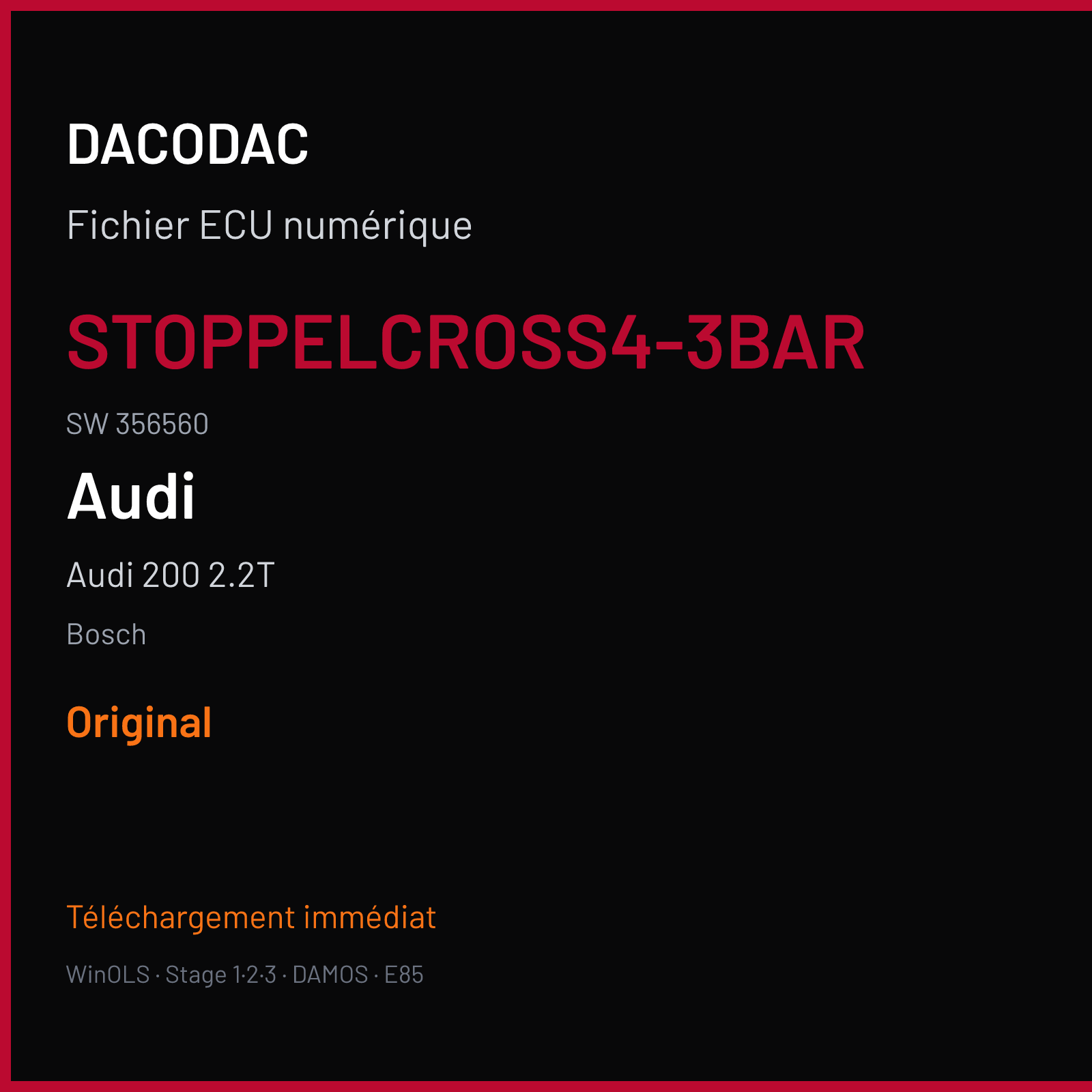Audi 200 2.2T — Bosch — STOPPELCROSS4-3BAR · 356560 — Original
