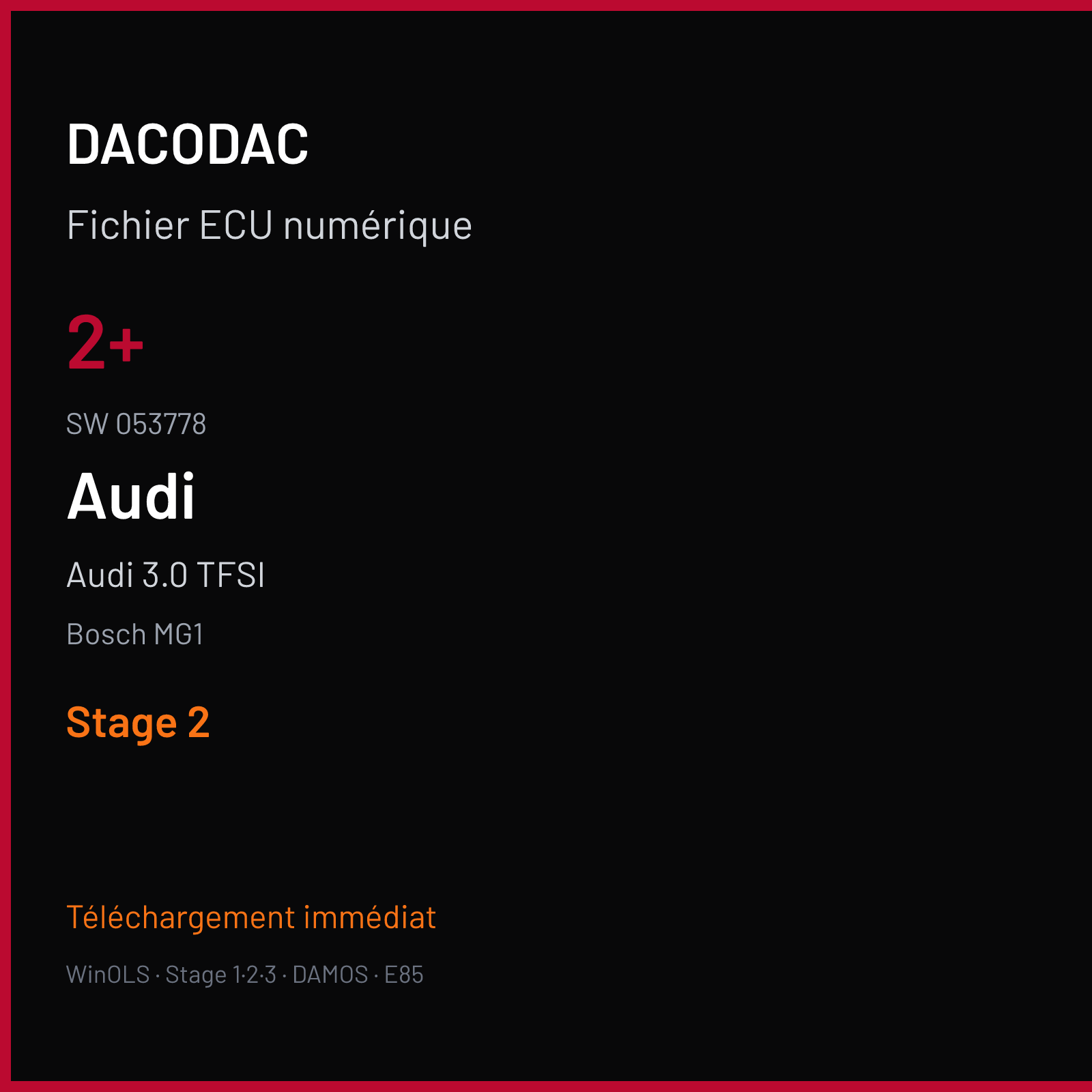 Audi 3.0 TFSI — Bosch MG1 — 2+ · 053778 — Stage 2