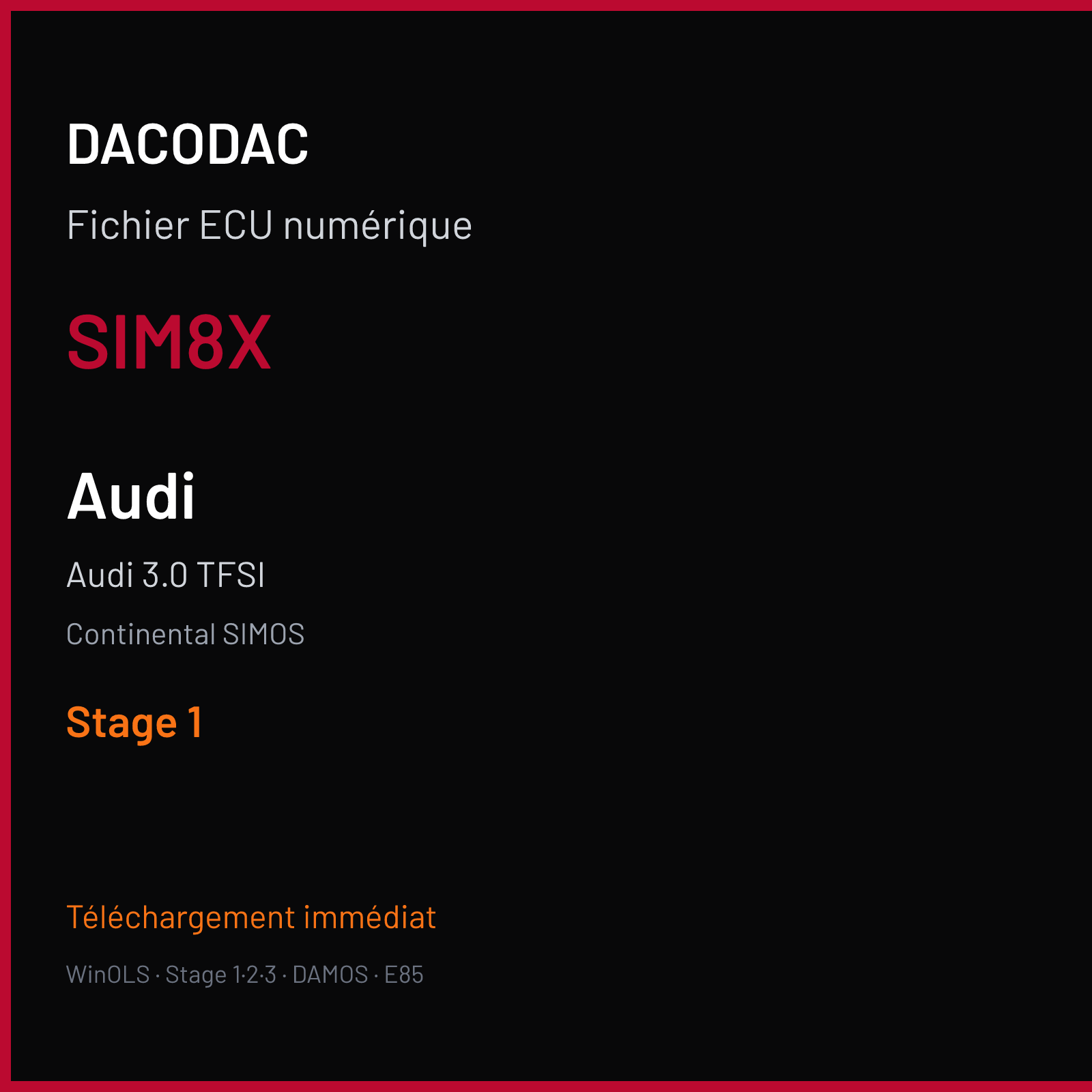 Audi 3.0 TFSI (2010) — Continental SIMOS — SIM8X — Stage 1