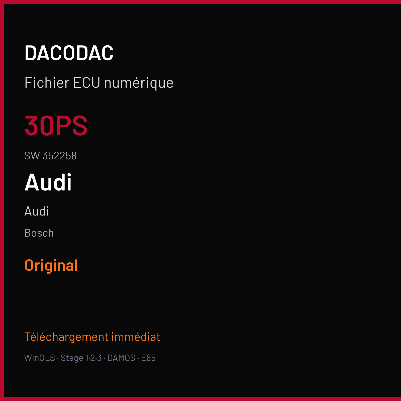 Audi — Bosch — 30PS · 352258 — Original