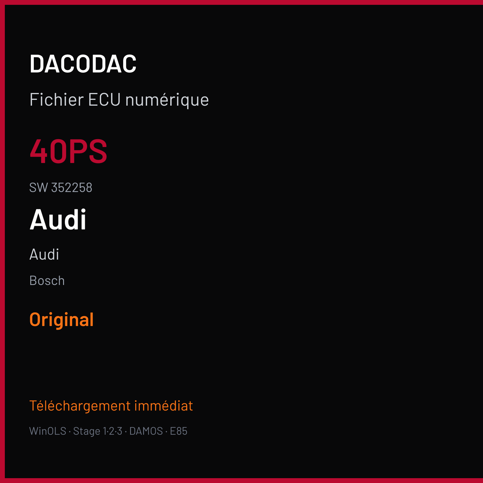 Audi — Bosch — 40PS · 352258 — Original