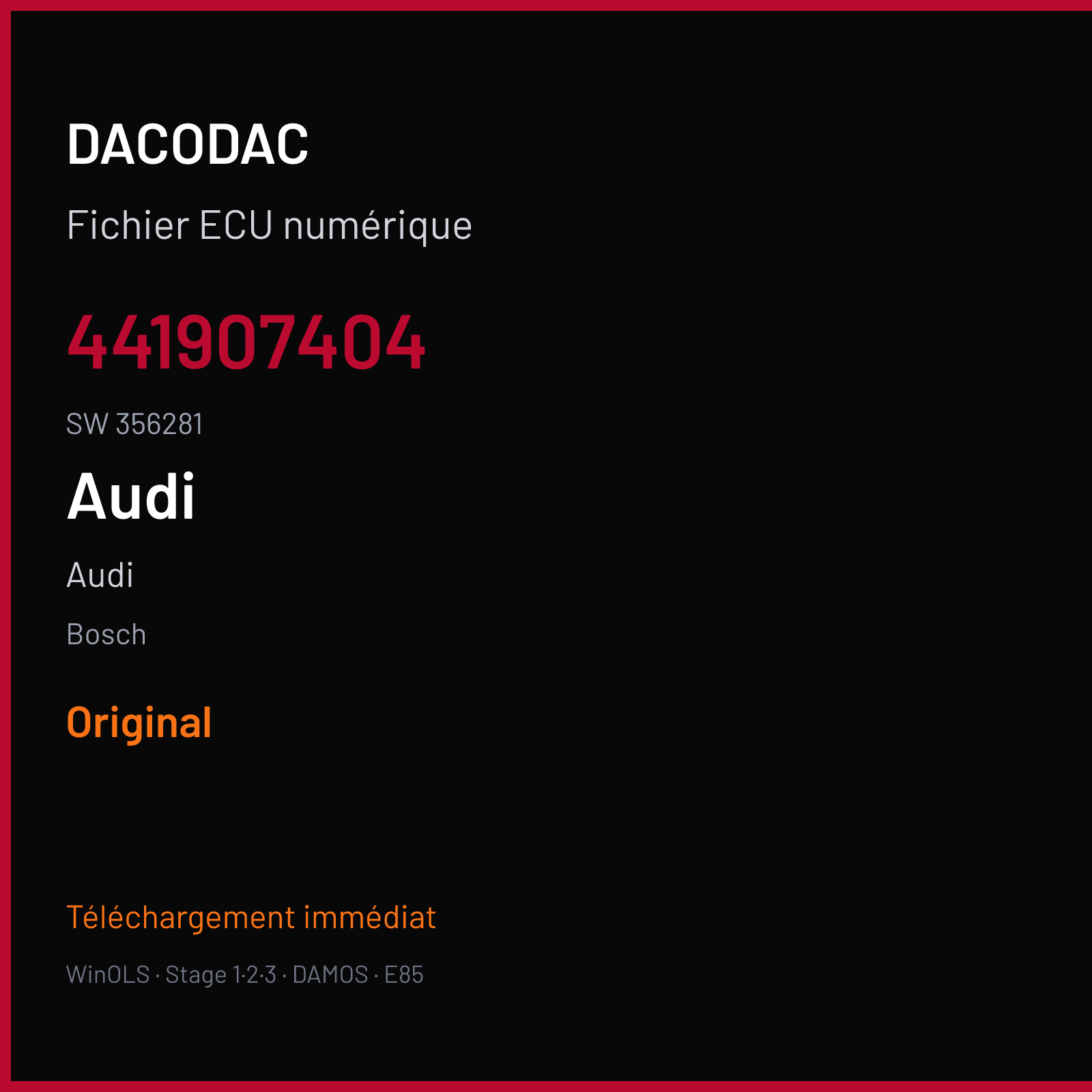 Audi (1990) — Bosch — 441907404 · 356281 — Original