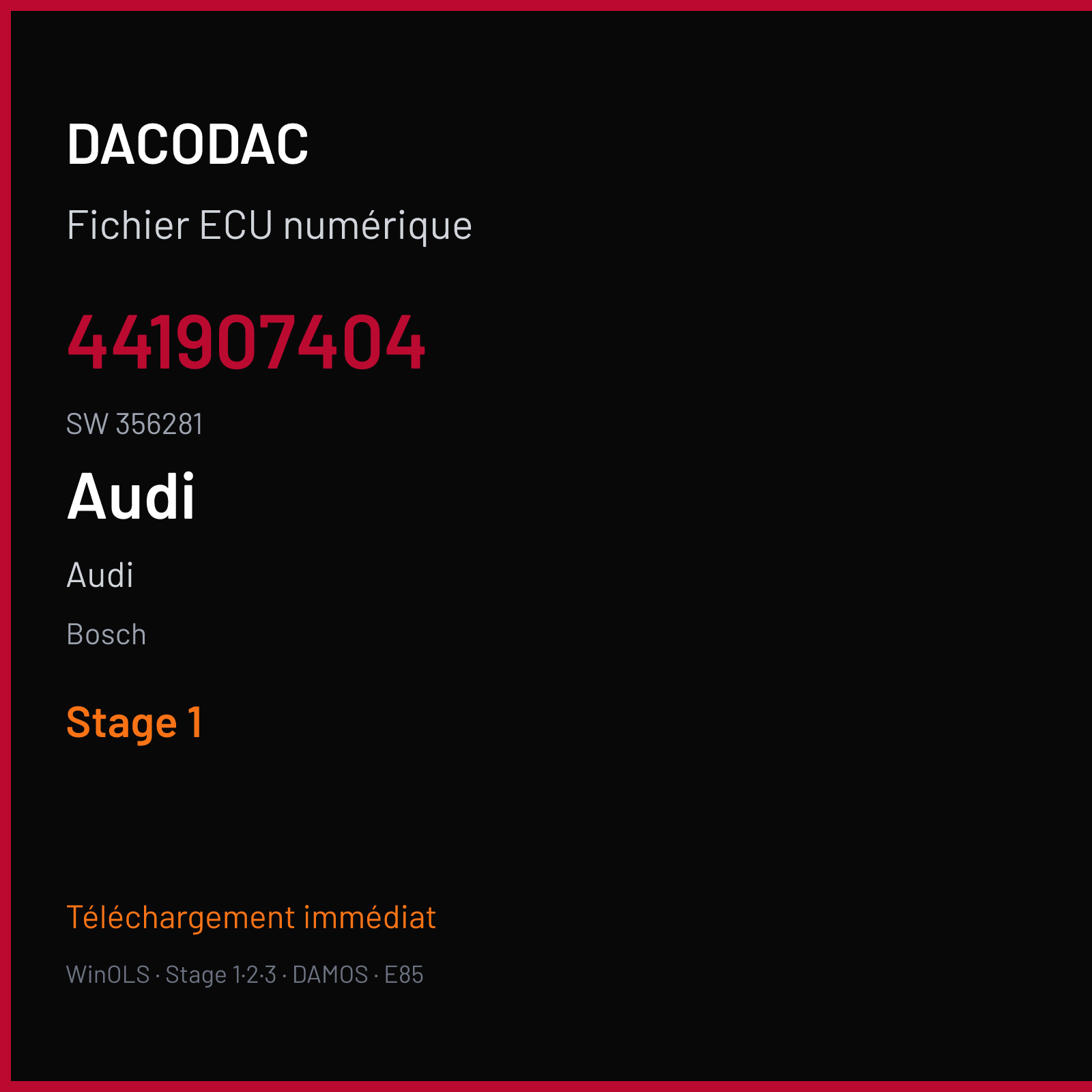 Audi (1990) — Bosch — 441907404 · 356281 — Stage 1