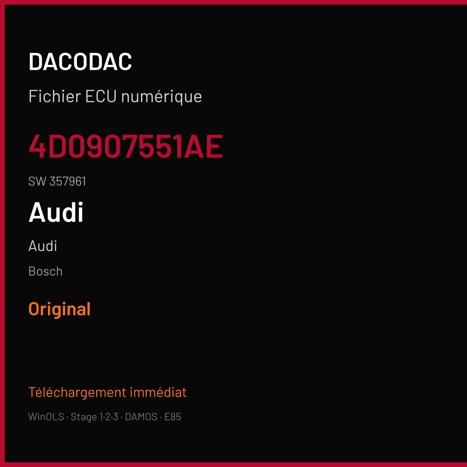 Audi — Bosch — 4D0907551AE · 357961 — Original