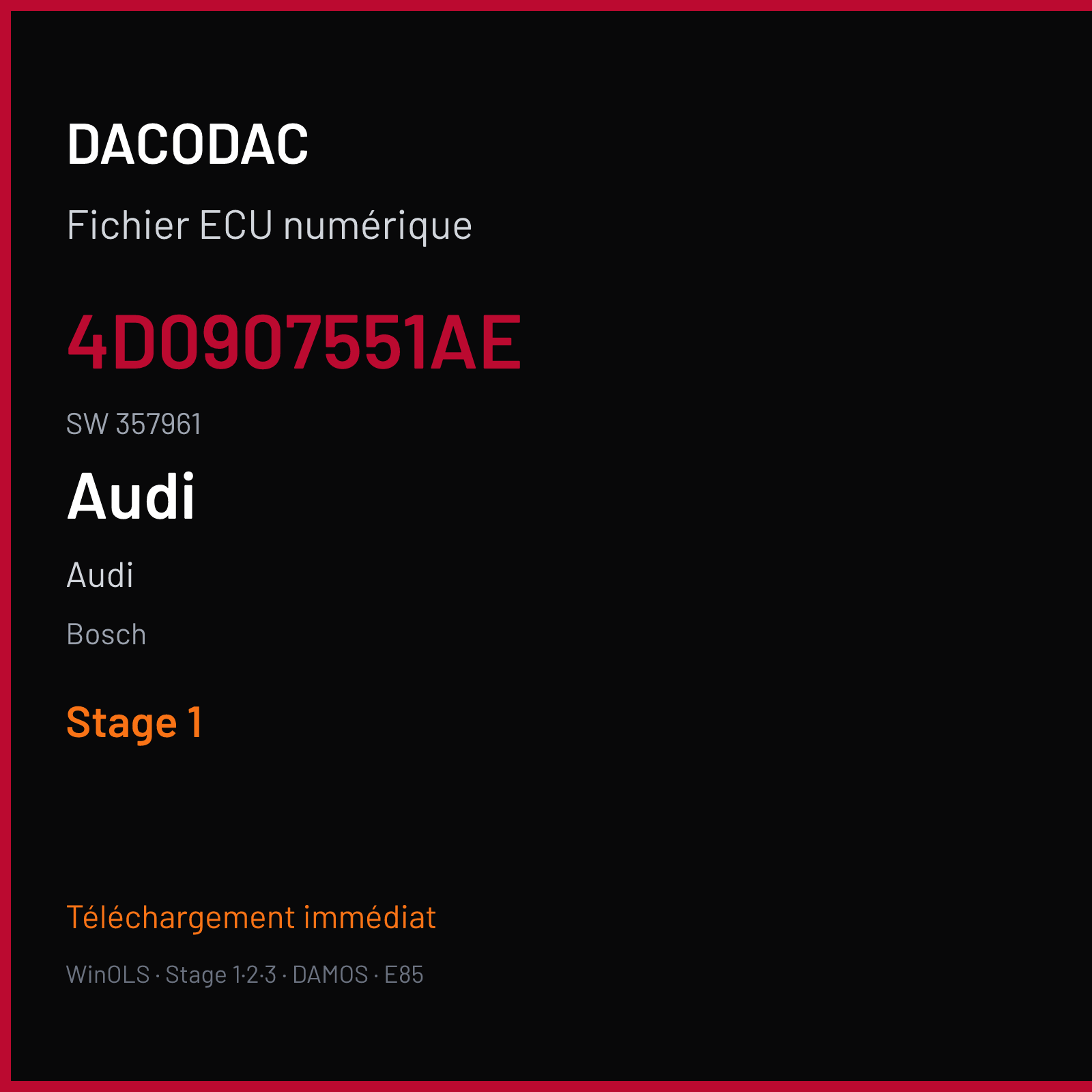 Audi — Bosch — 4D0907551AE · 357961 — Stage 1