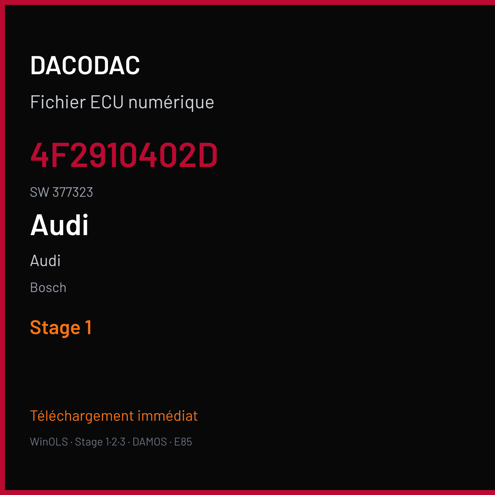 Audi — Bosch — 4F2910402D · 377323 — Stage 1