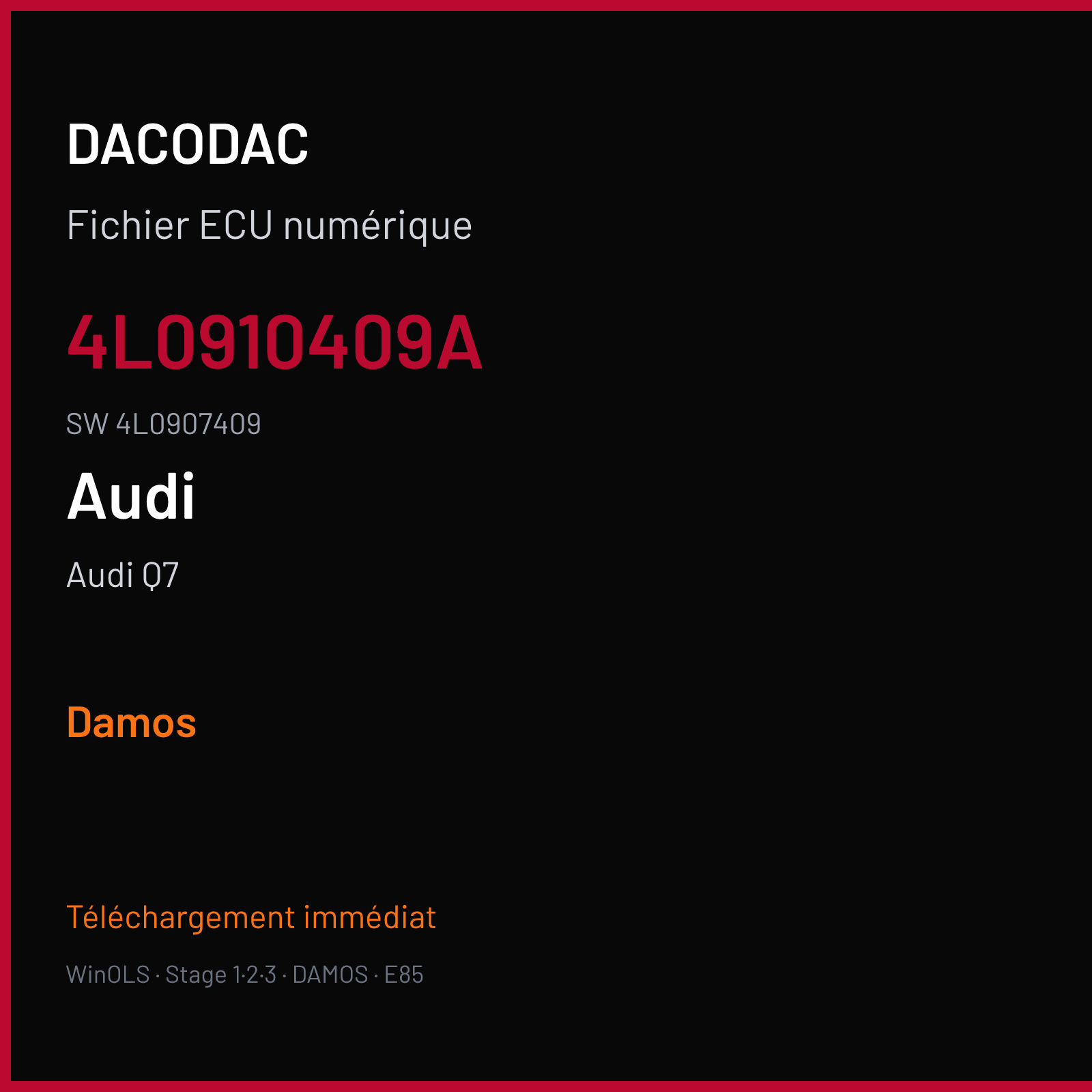 Audi Q7 340 ch — 4L0910409A · 4L0907409 — Damos