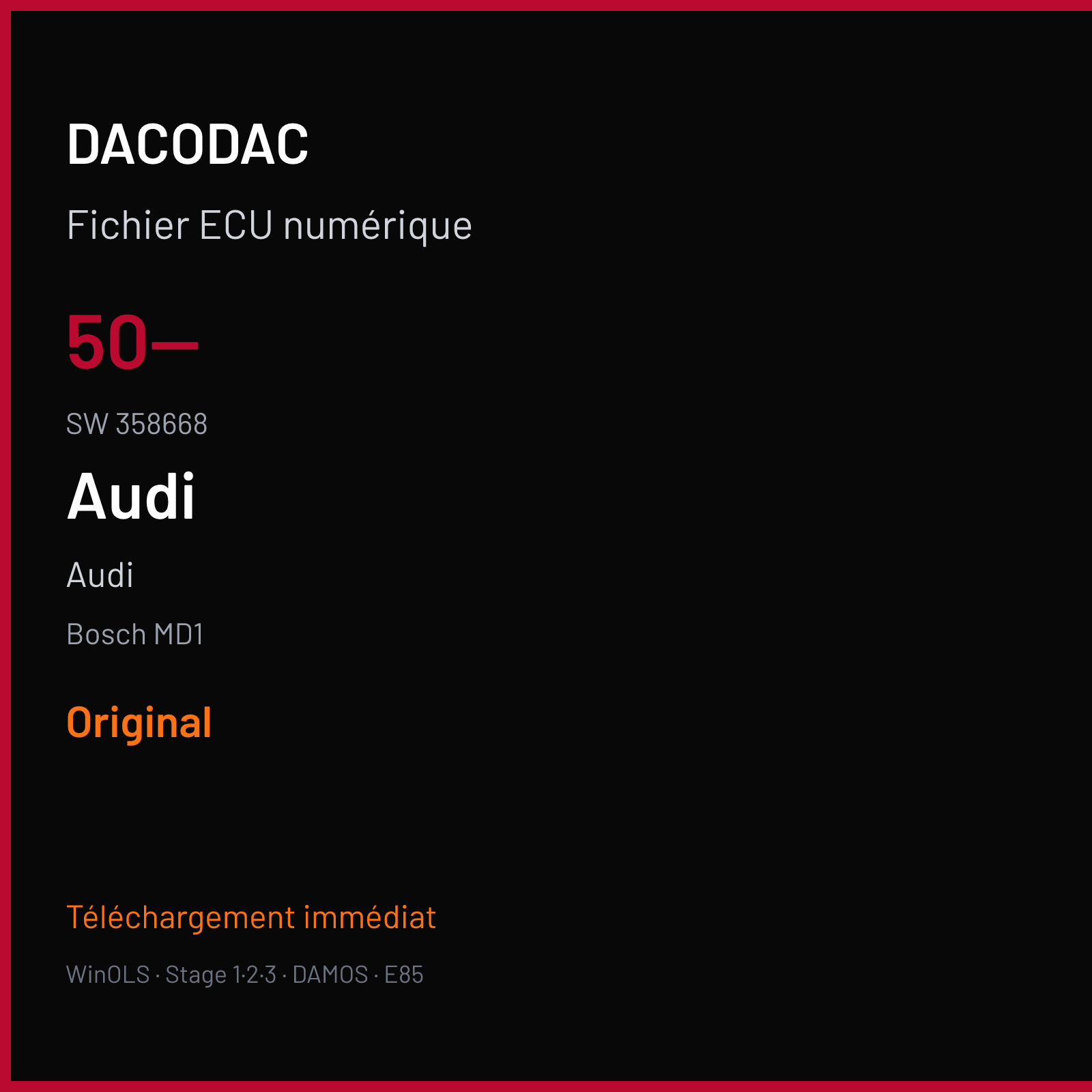 Audi — Bosch MD1 — 50-- · 358668 — Original