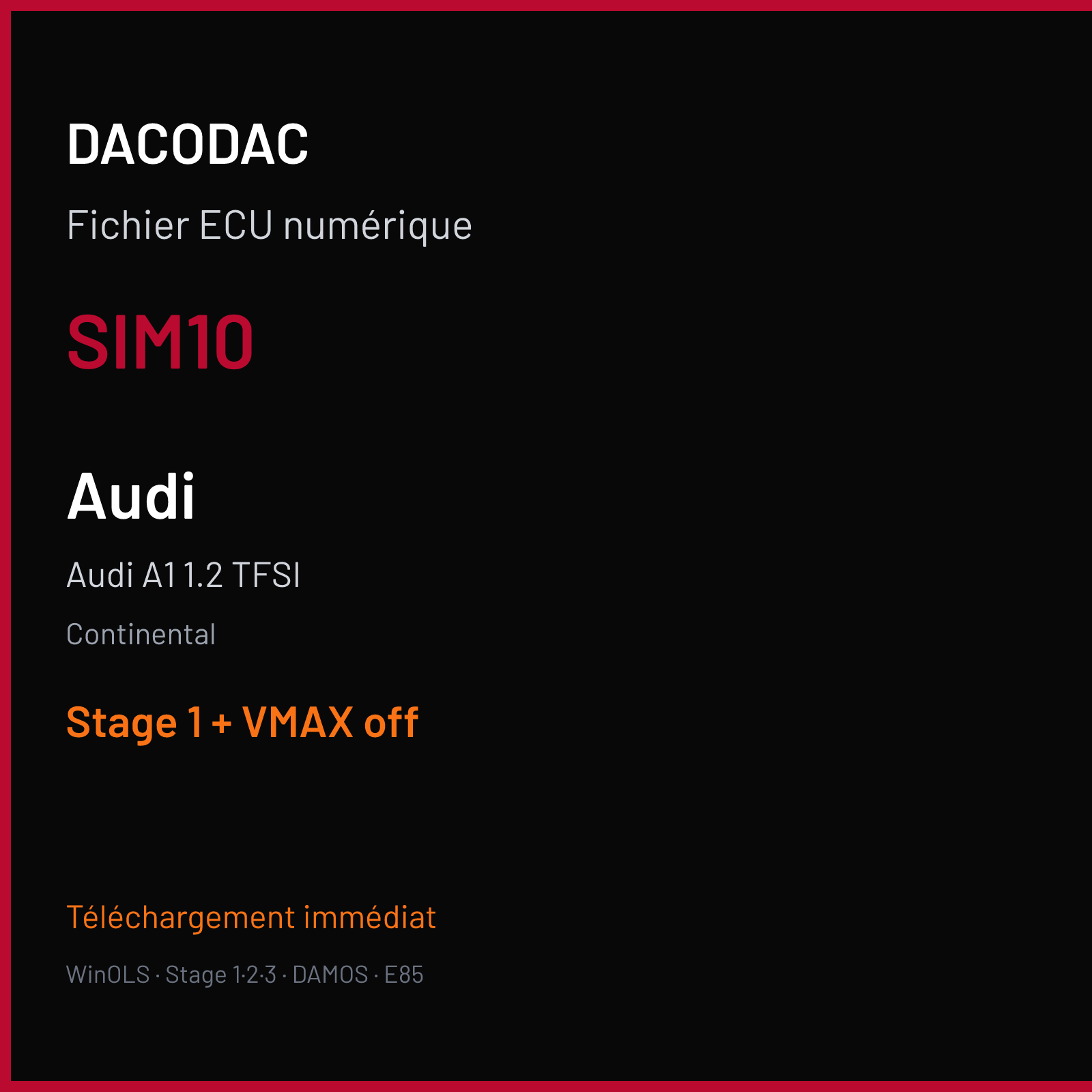 Audi A1 1.2 TFSI (2013) — Continental — SIM10 — Stage 1 + VMAX off