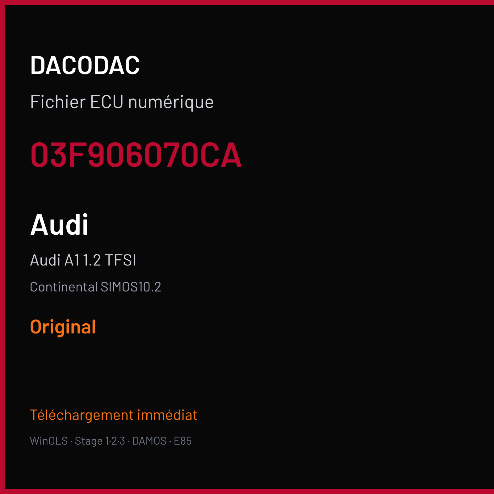 Audi A1 1.2 TFSI (2005) — Continental SIMOS10.2 — 03F906070CA — Original