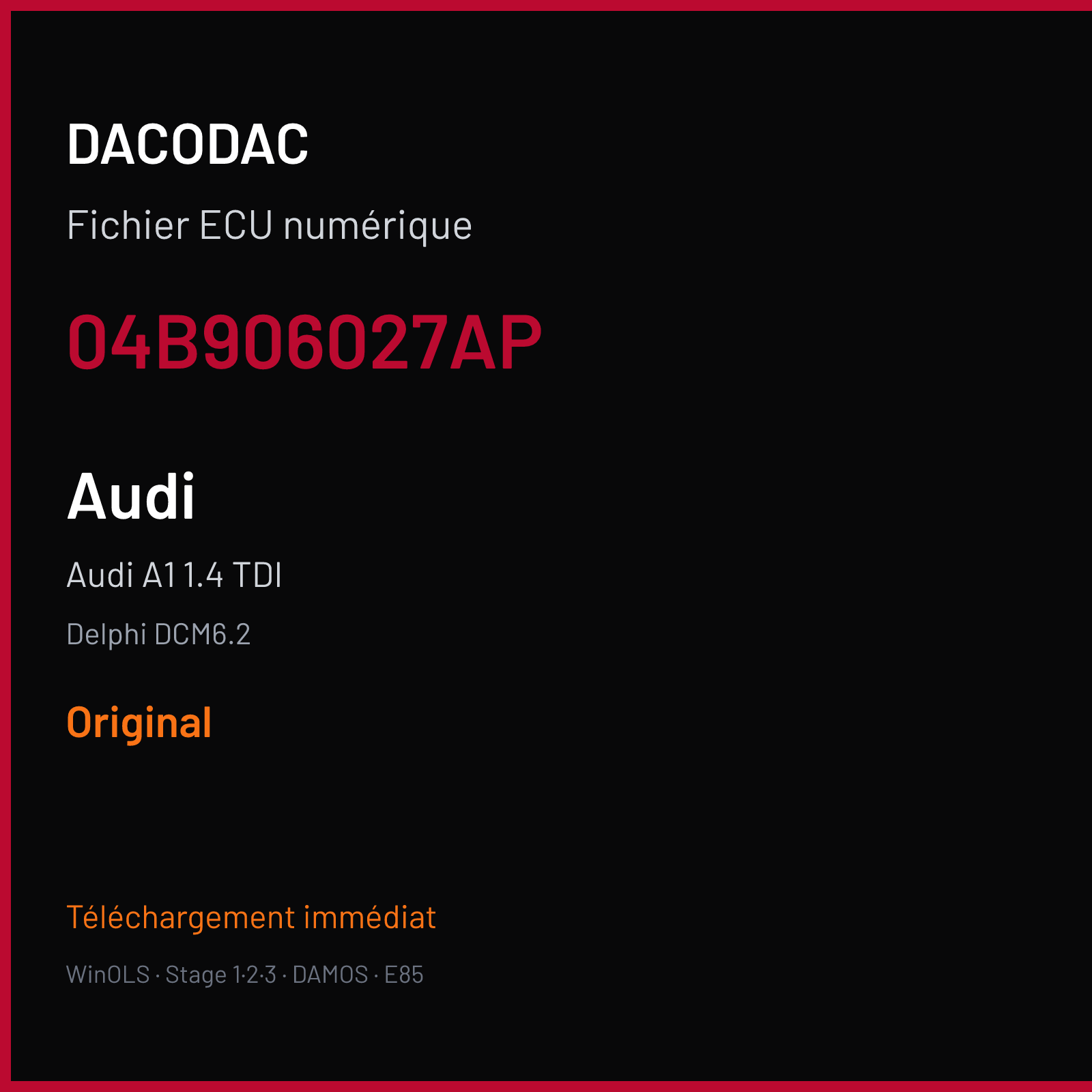 Audi A1 1.4 TDI (2015) — Delphi DCM6.2 — 04B906027AP — Original