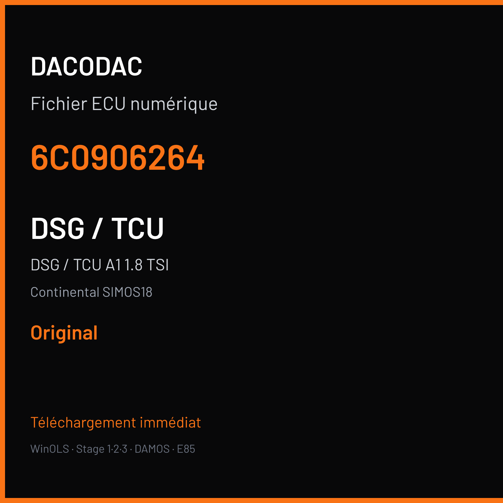 DSG / TCU A1 1.8 TSI (2016) — Continental SIMOS18 — 6C0906264 — Original