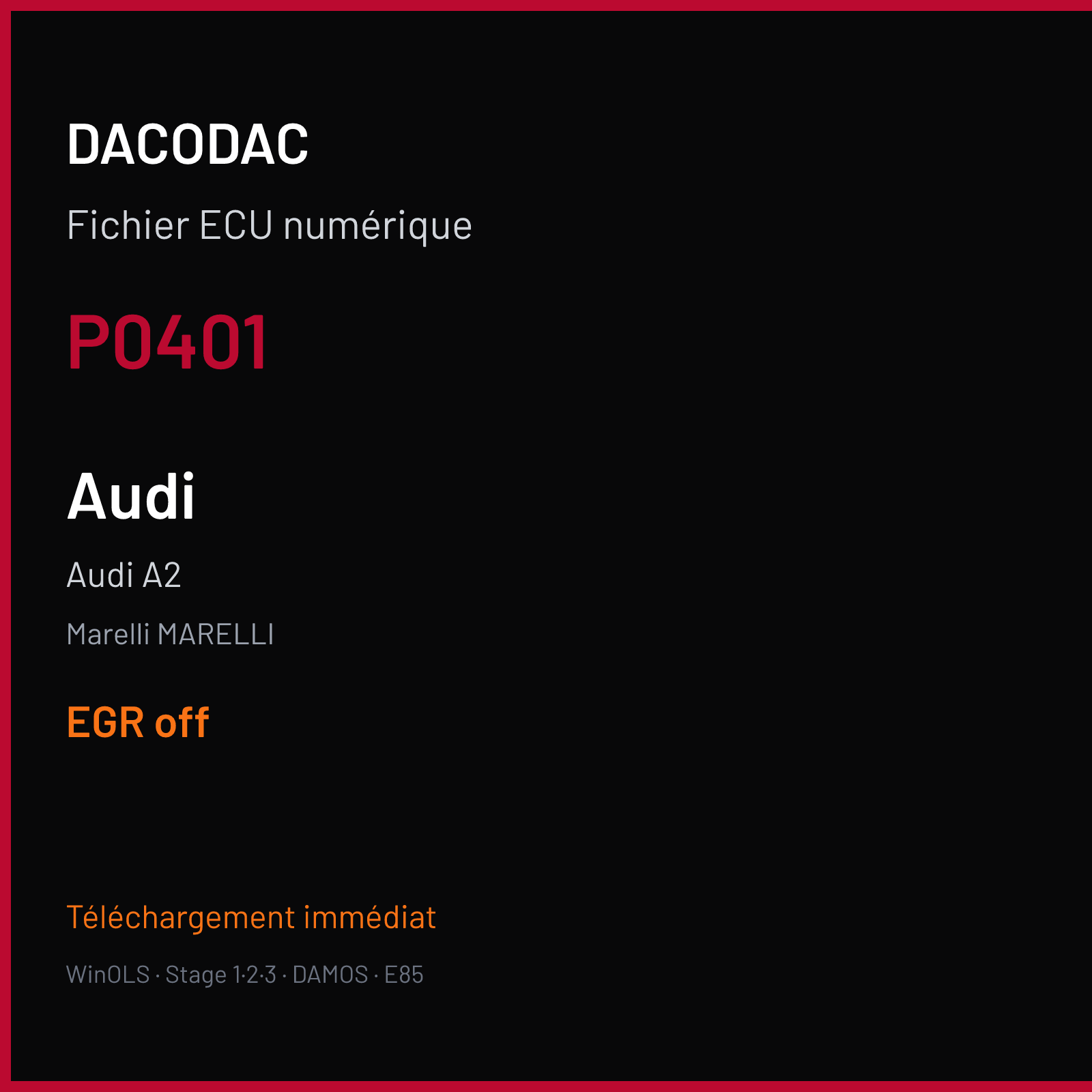 Audi A2 (2003) — Marelli MARELLI — P0401 — EGR off